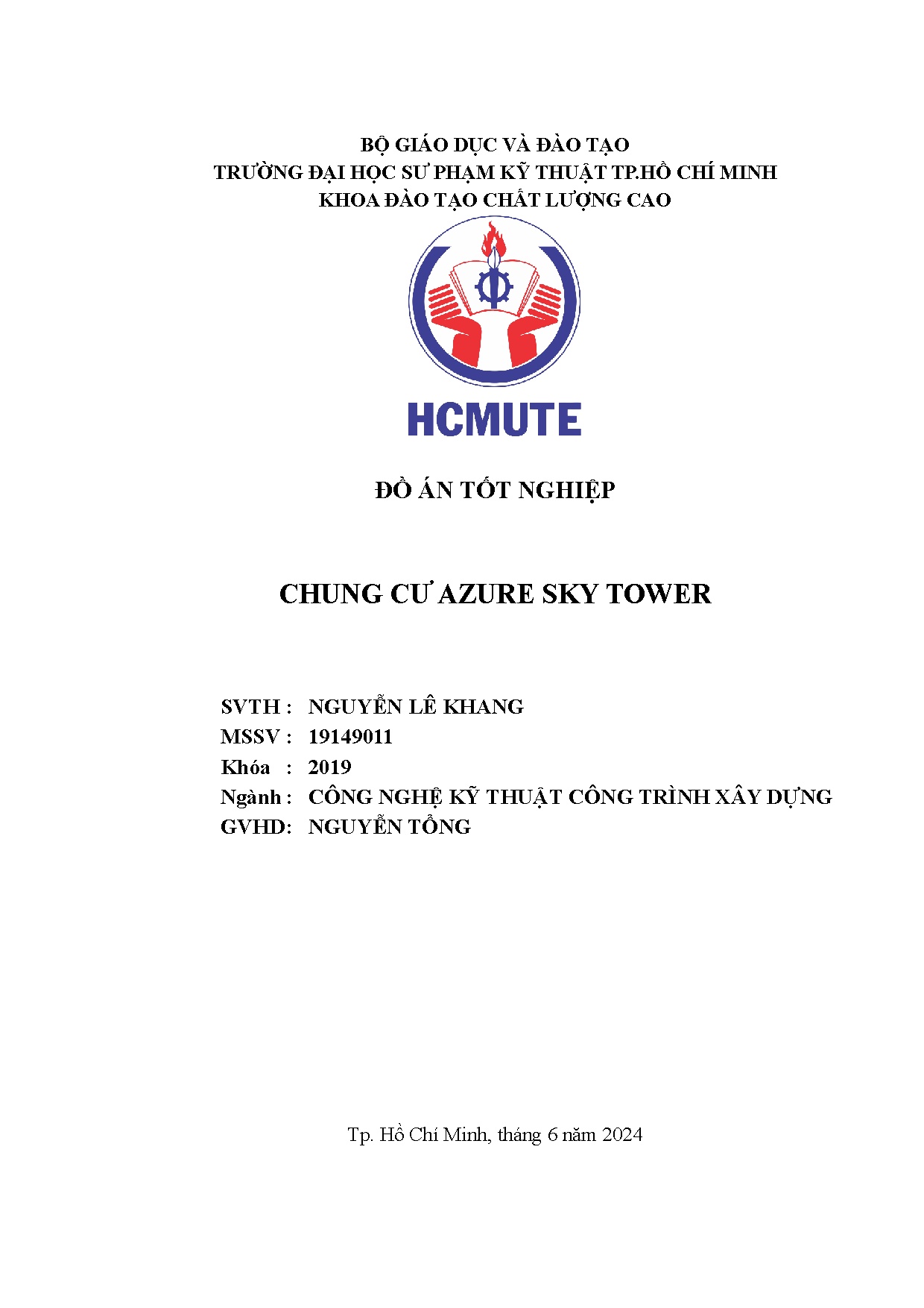 Đồ án tốt nghiệp - Chung cư Azure sky tower