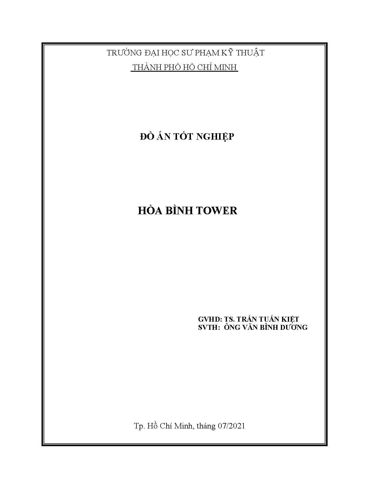 Đồ án tốt nghiệp - Hòa Bình Tower
