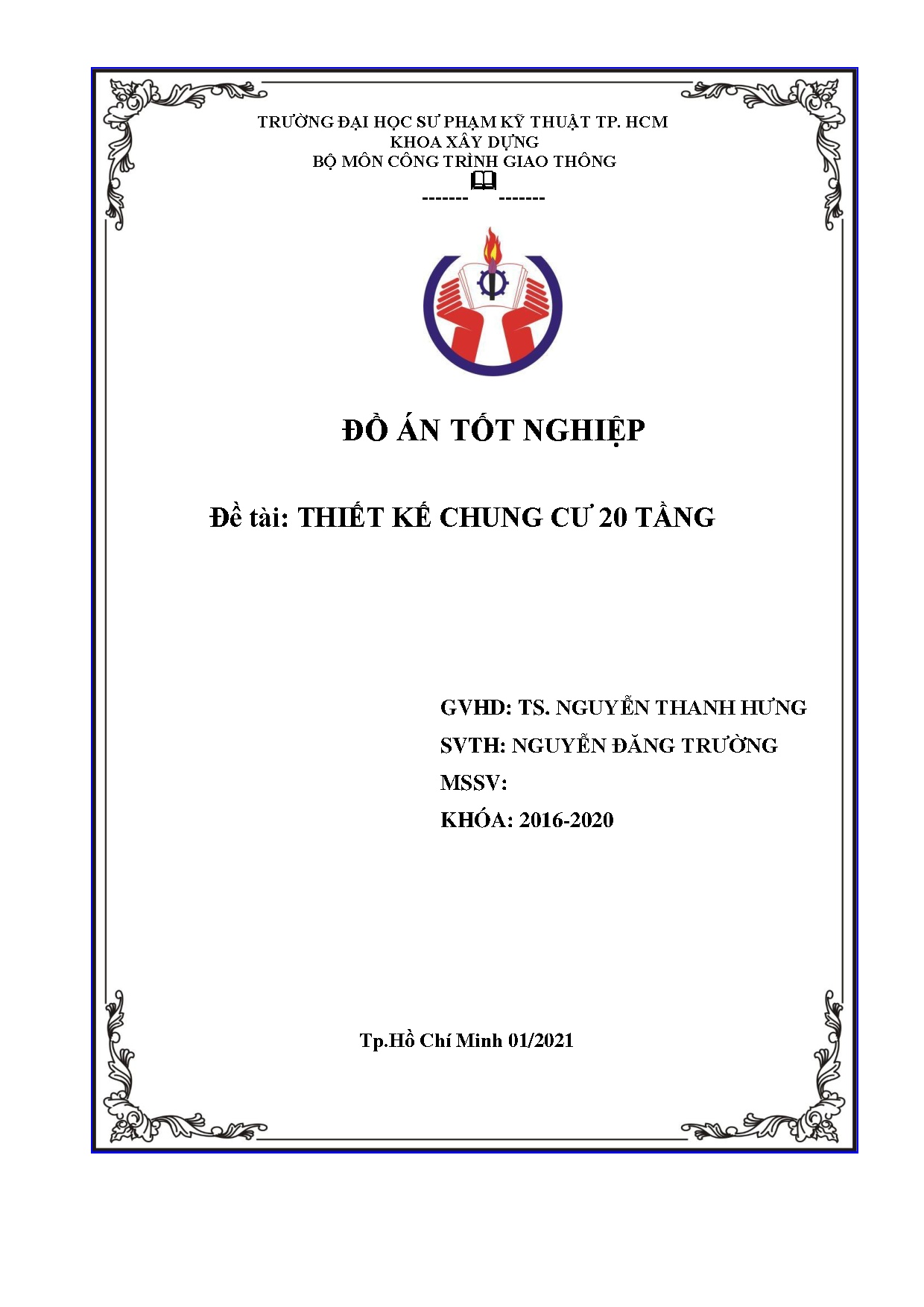 Đồ án tốt nghiệp - Thiết kế chung cư 20 tầng