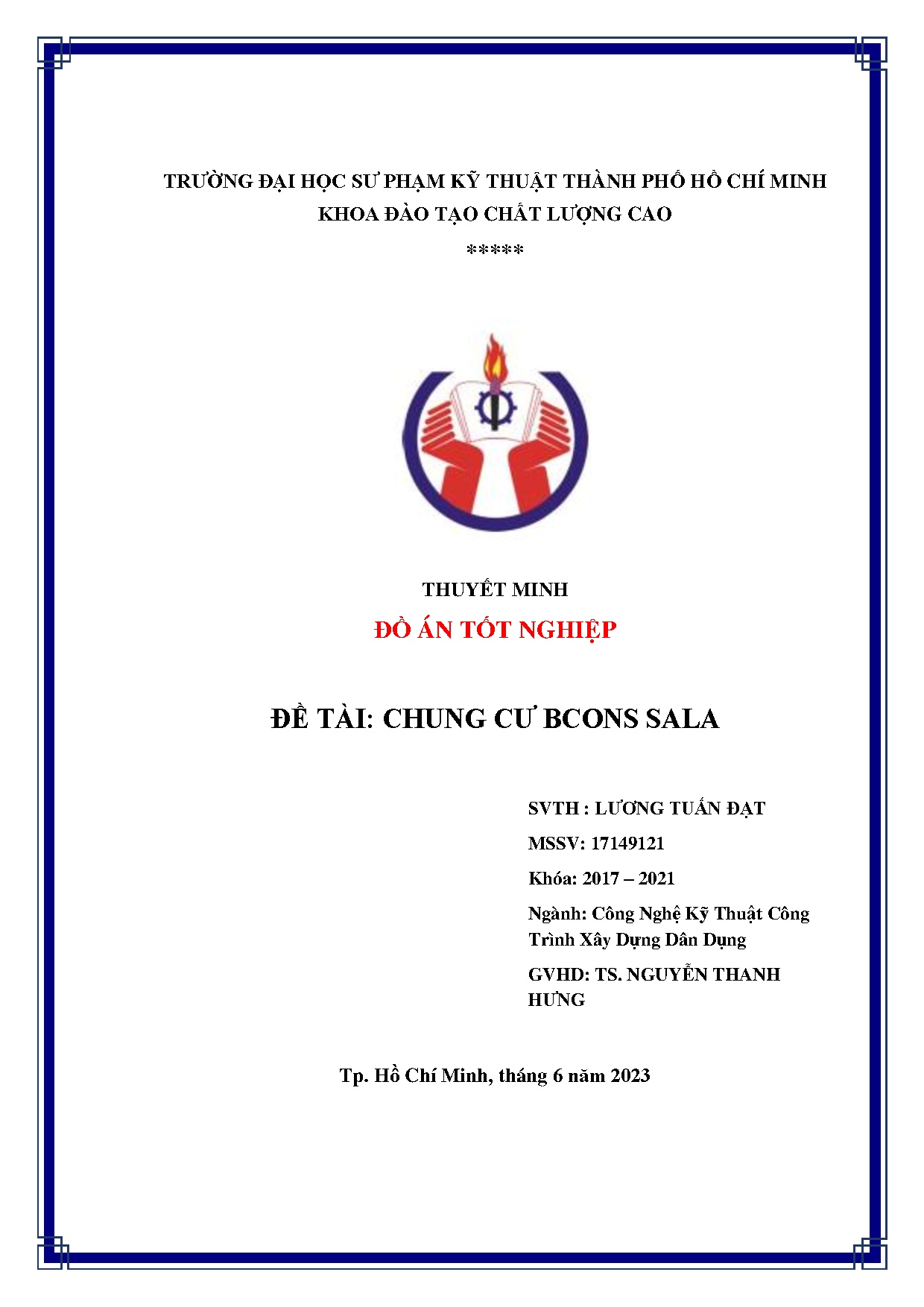 Đồ án tốt nghiệp - Chung cư Bcons Sala