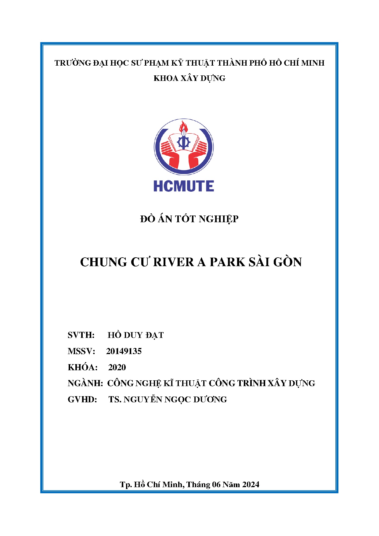 Đồ án tốt nghiệp - Chung cư River a park Sài Gòn
