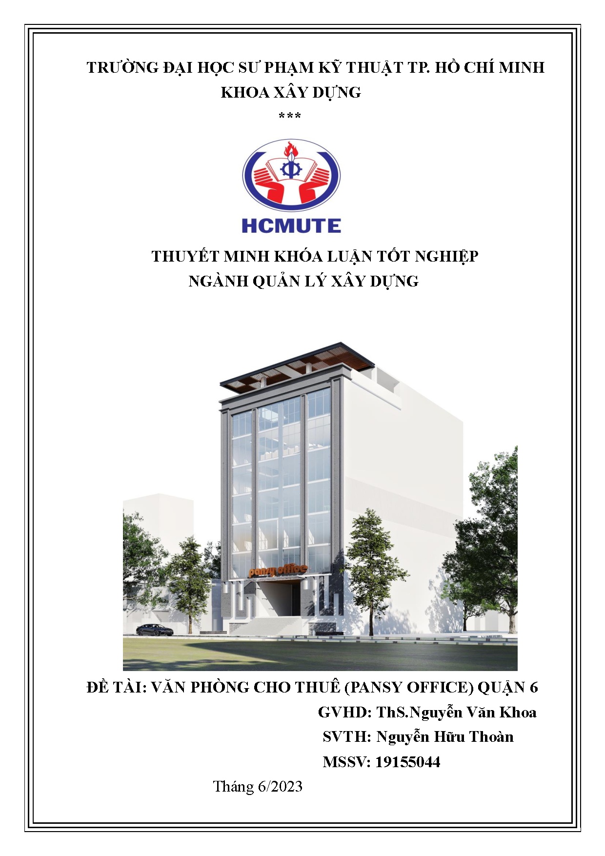 Đồ án tốt nghiệp - Văn phòng cho thuê (Pansy office) Quận 6