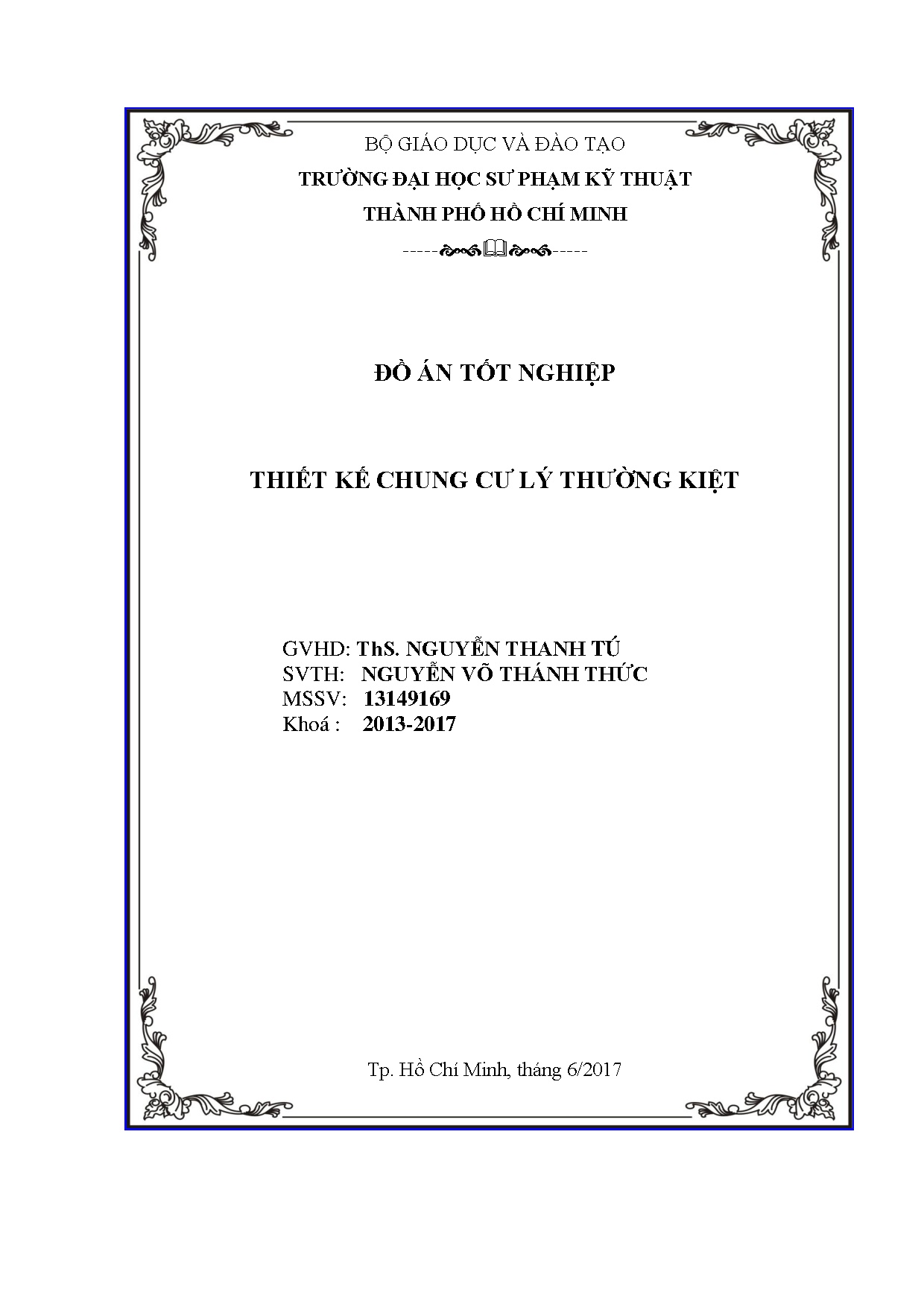 Đồ án tốt nghiệp - Thiết kế chung cư Lý Thường Kiệt