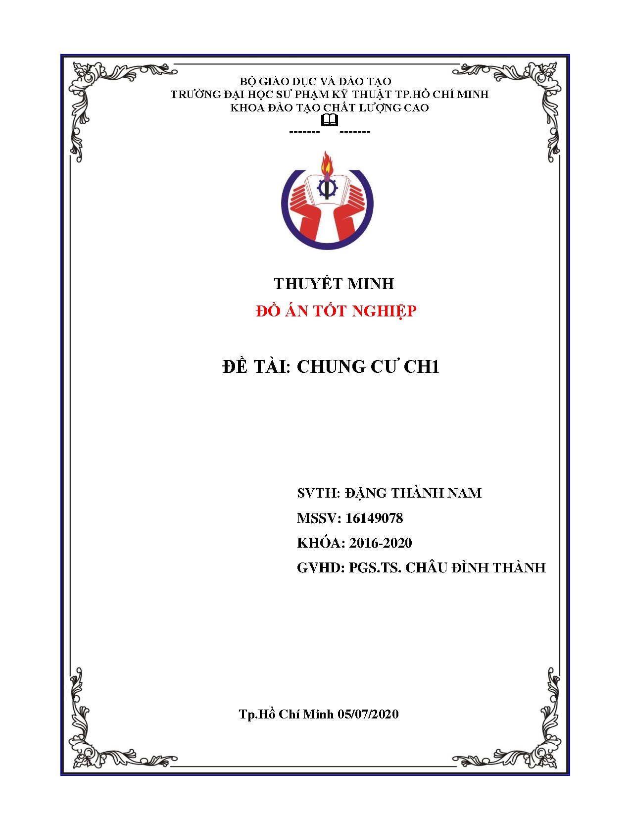 Đồ án tốt nghiệp - Chung cư CH1