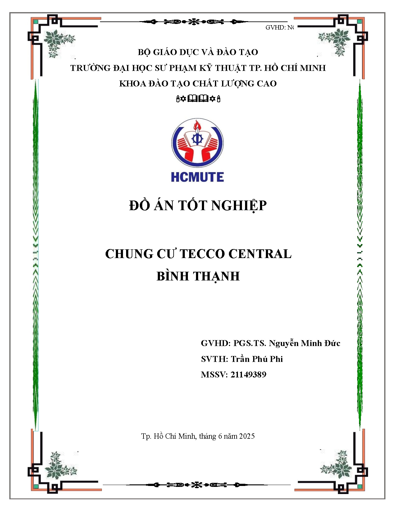 Đồ án tốt nghiệp - Chung cư Tecco Central Bình Thạnh