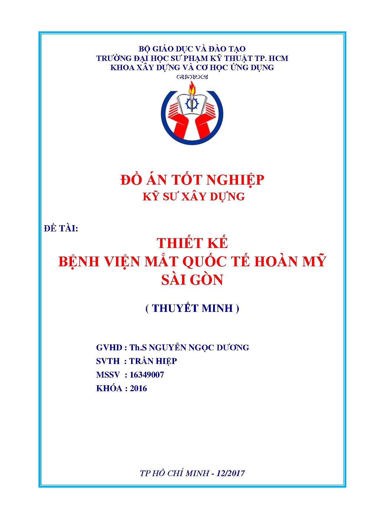 Đồ án tốt nghiệp - Thiết kế Bệnh viện mắt Quốc tế Hoàn Mỹ Sài Gòn