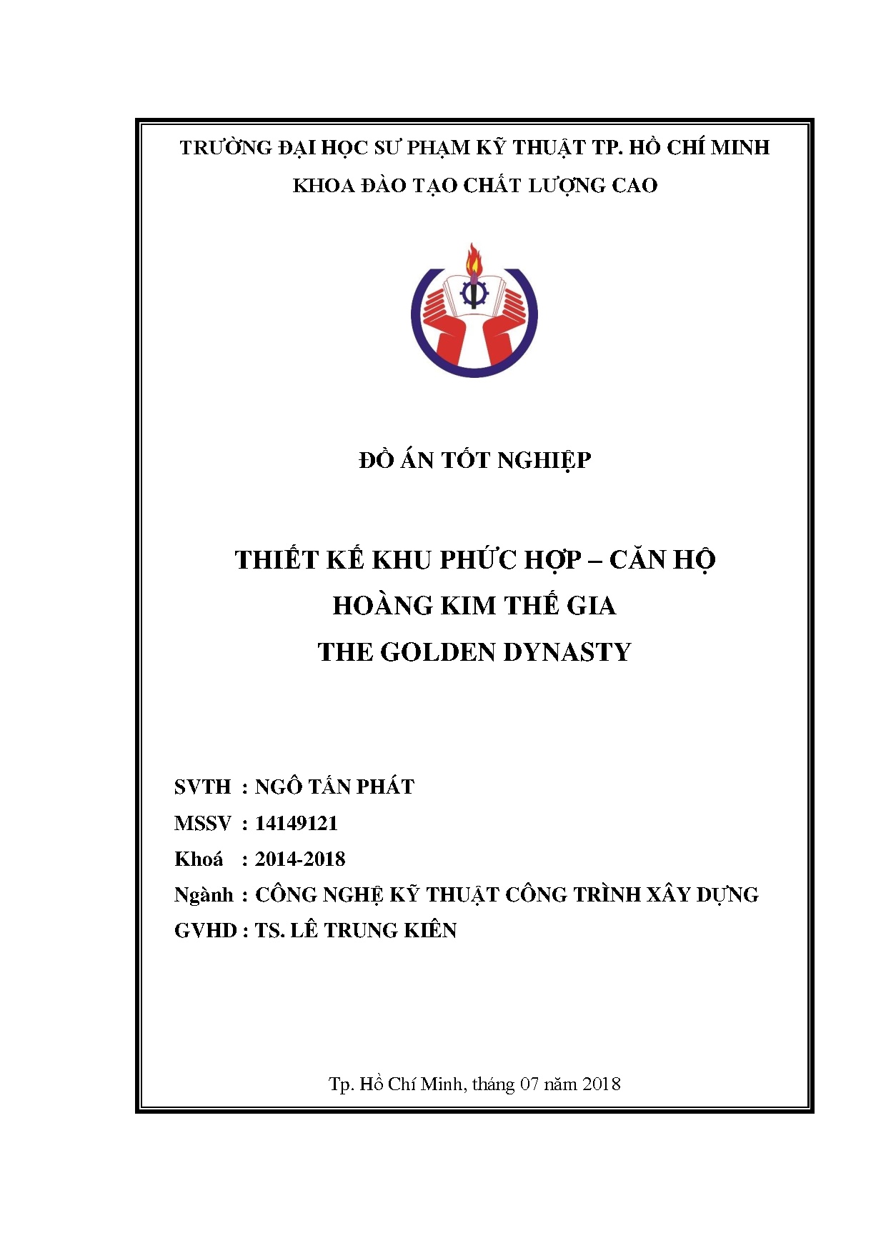 Đồ án tốt nghiệp - Thiết kế khu phức hợp - căn hộ Hoàng Kim Thế Gia (The Golden Dynasty)