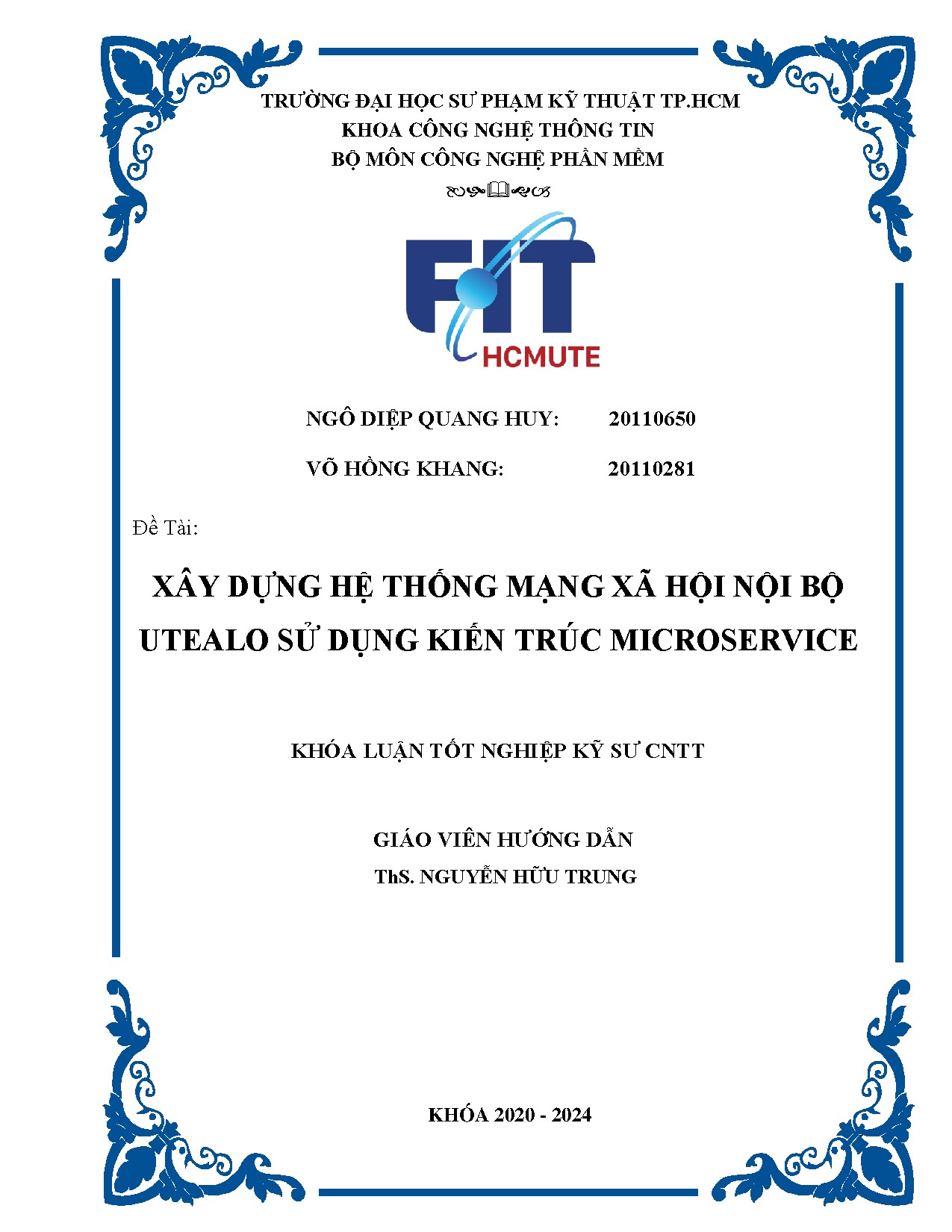 Đồ án tốt nghiệp - Xây dựng hệ thống mạng xã hội nội bộ UTEALO sử dụng kiến trúc Microservice