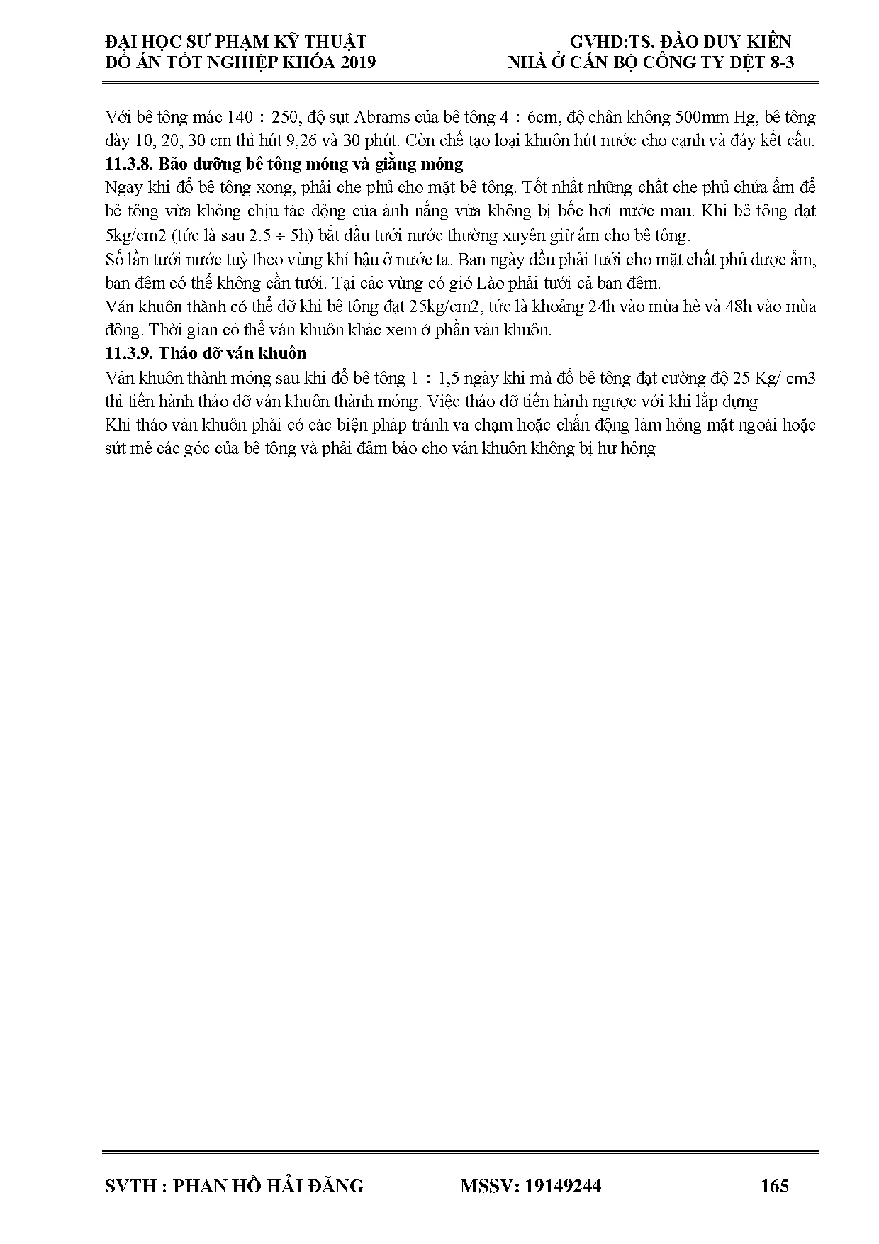 Đồ án tốt nghiệp - Nhà ở cán bộ dệt may 8-3 - Trang 180