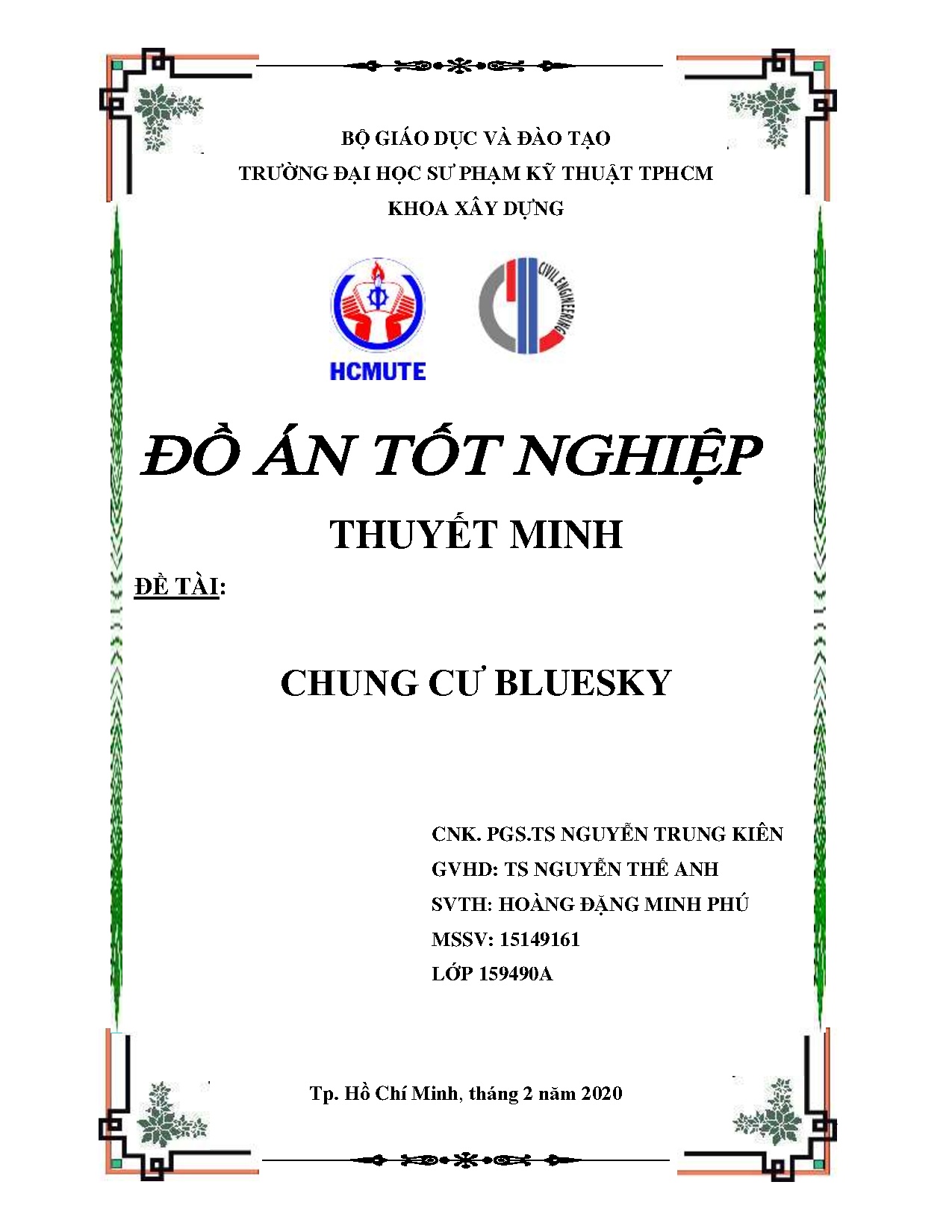 Đồ án tốt nghiệp - Chung cư Bluesky