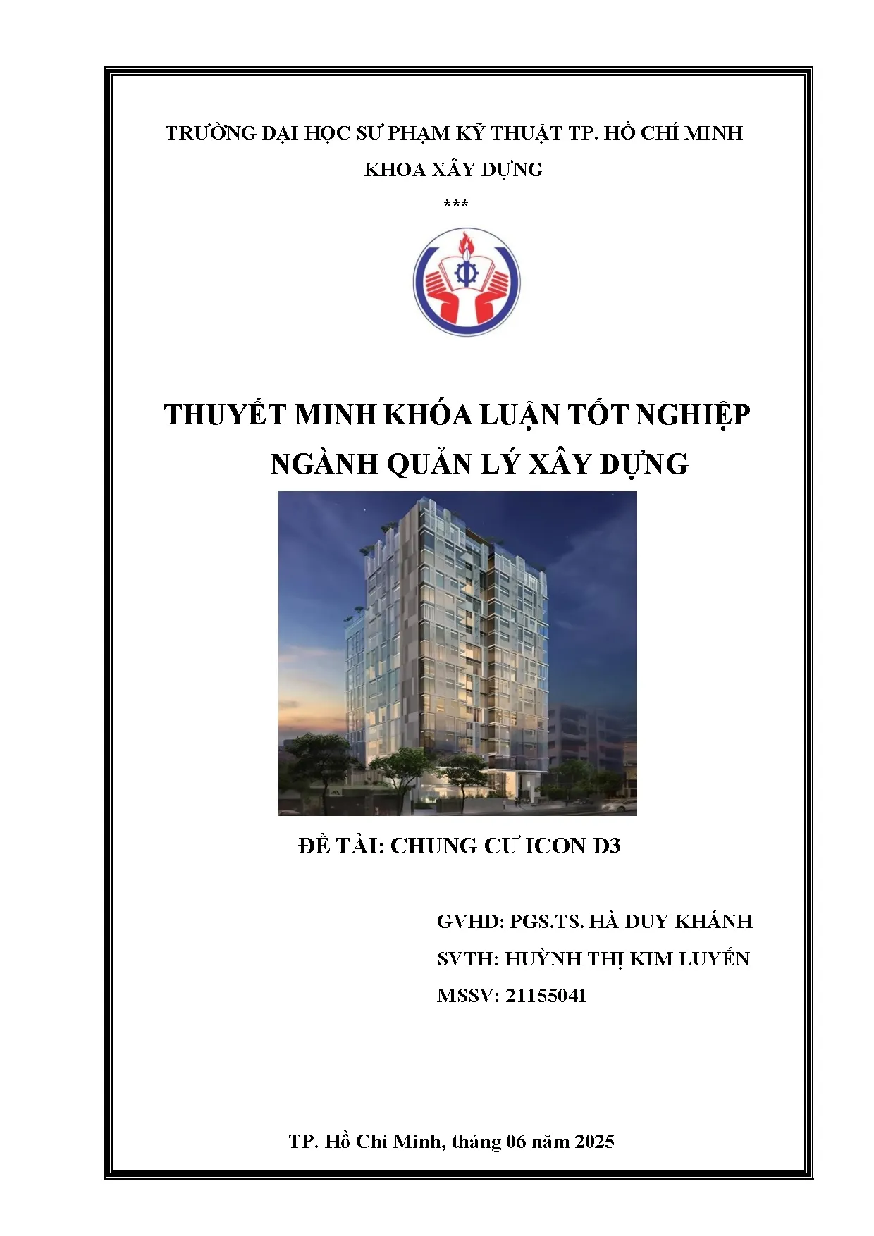 Đồ án tốt nghiệp - Chung cư Icon D3