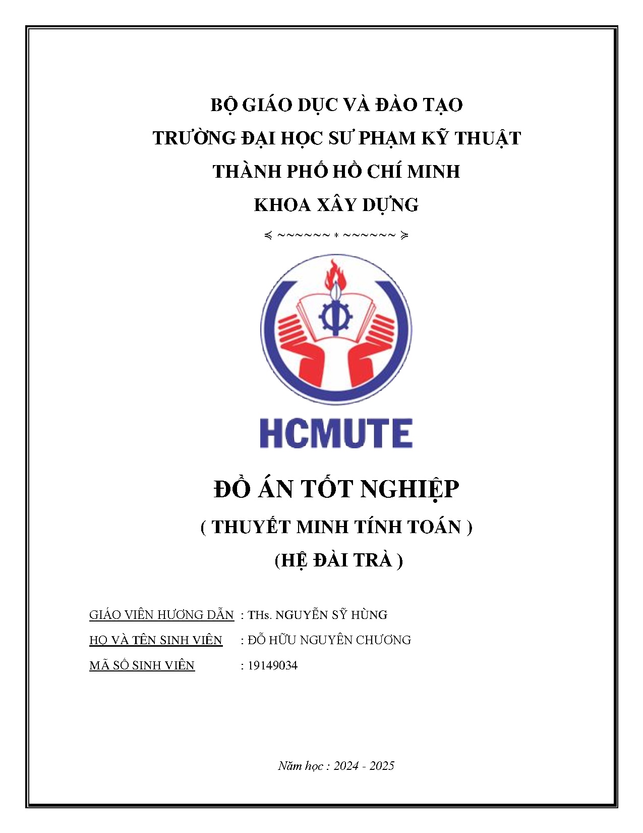 Đồ án tốt nghiệp - Công trình chung cư nhà ở xã hội 14 tầng