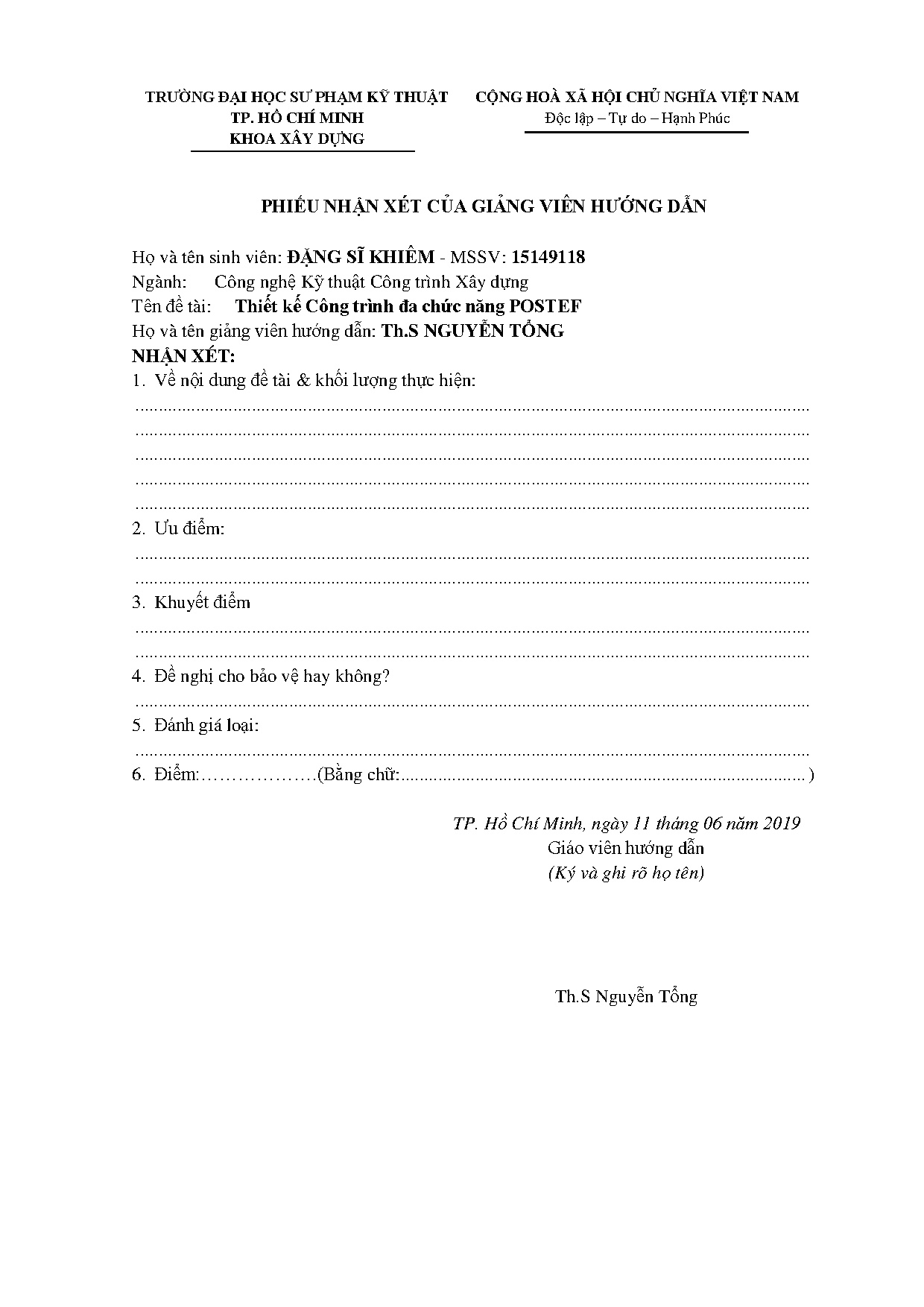 Đồ án tốt nghiệp - Công trình đa chức năng Postef