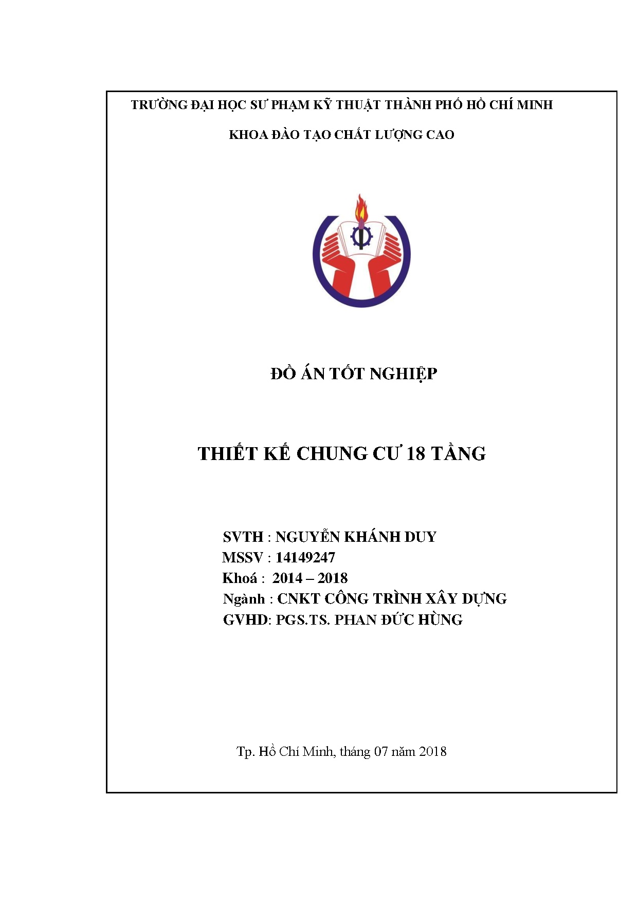 Đồ án tốt nghiệp - Chung cư 18 tầng