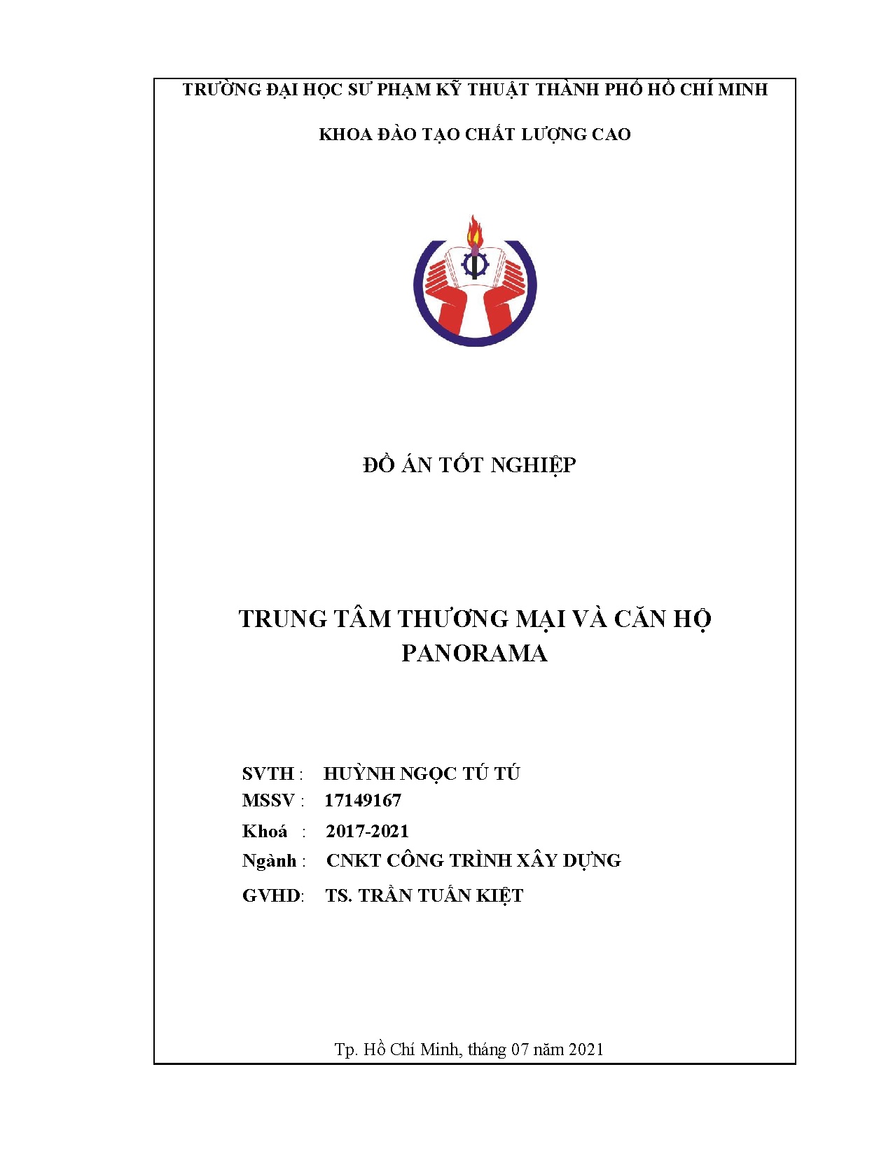 Đồ án tốt nghiệp - Trung tâm thương mại và căn hộ Panorama: Đồ án tốt nghiệp ngành Công nghệ KTCTXD