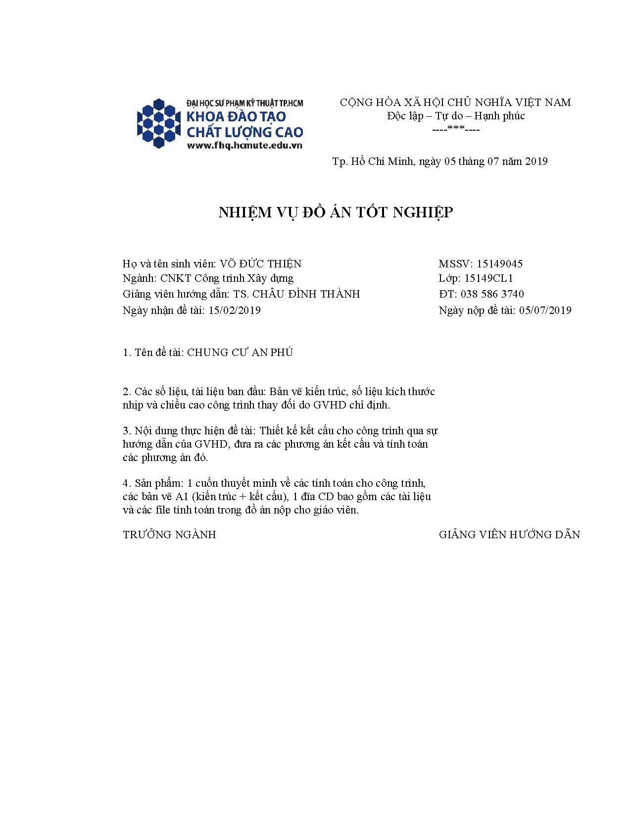 Đồ án tốt nghiệp - Chung cư An Phú