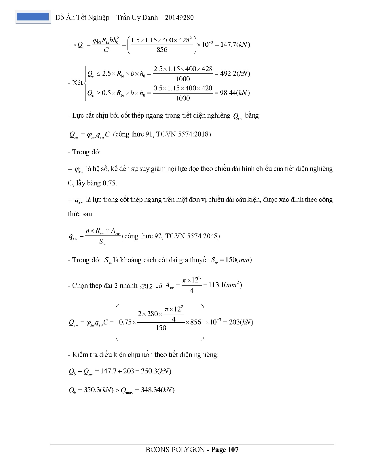 Đồ án tốt nghiệp - Dự án chung cư An Bình - Bcons Polygon - Trang 114
