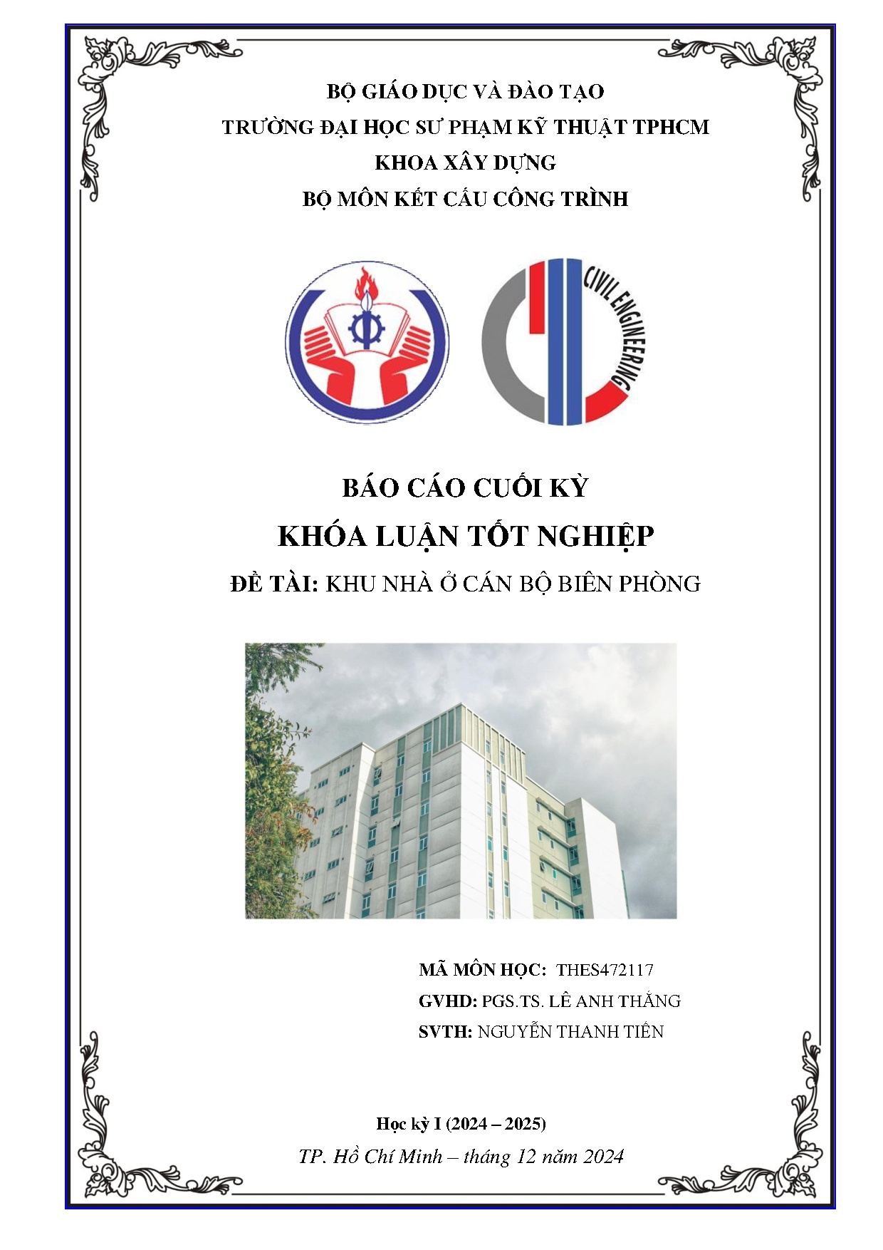 Đồ án tốt nghiệp - Khu nhà ở cán bộ biên phòng