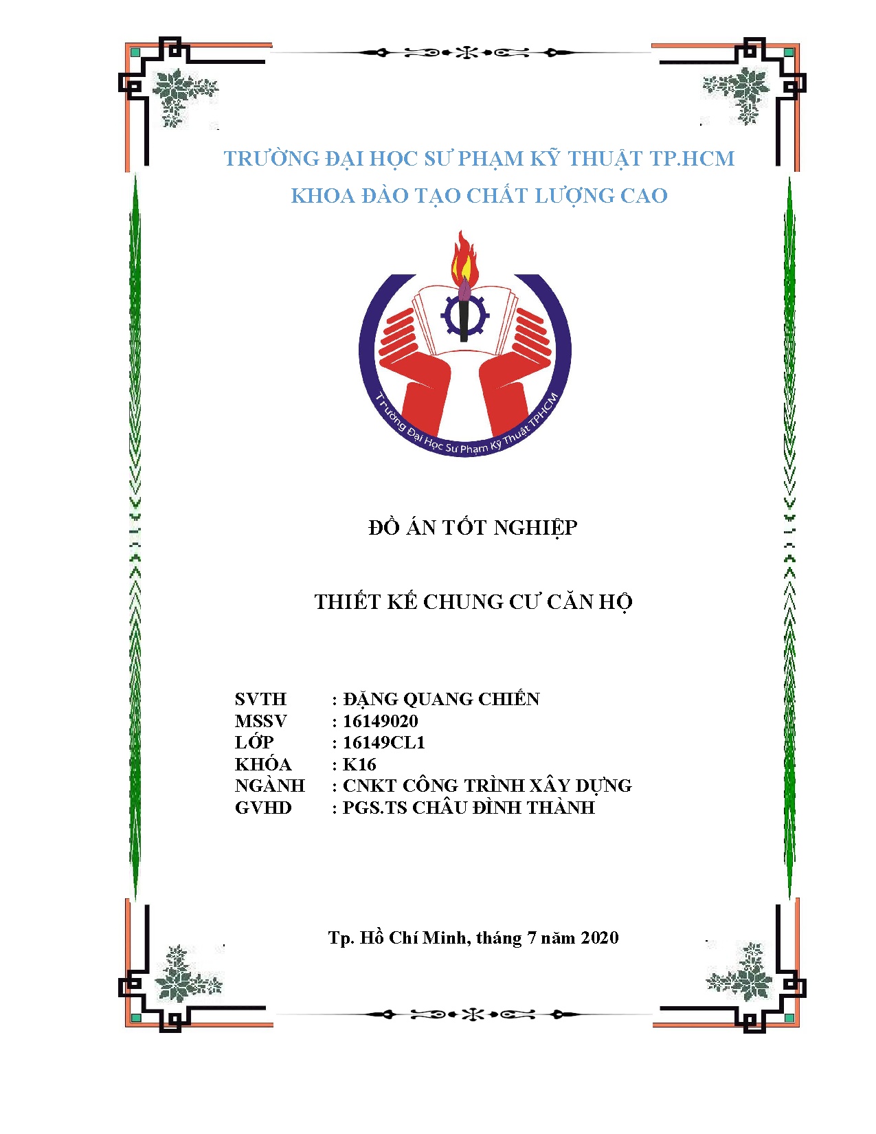 Đồ án tốt nghiệp - Thiết kế chung cư căn hộ