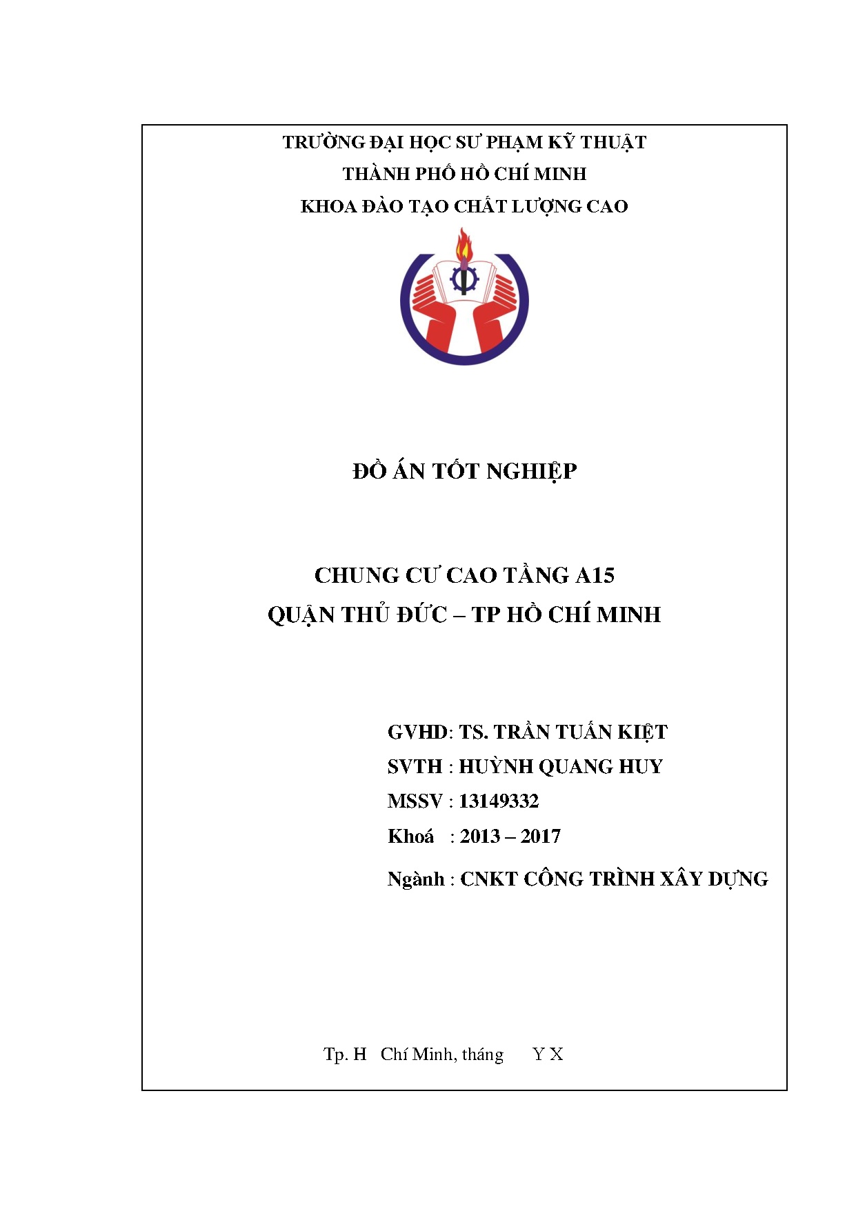 Đồ án tốt nghiệp - Chung cư cao tầng A15 quận Thủ Đức - TP Hồ Chí Minh