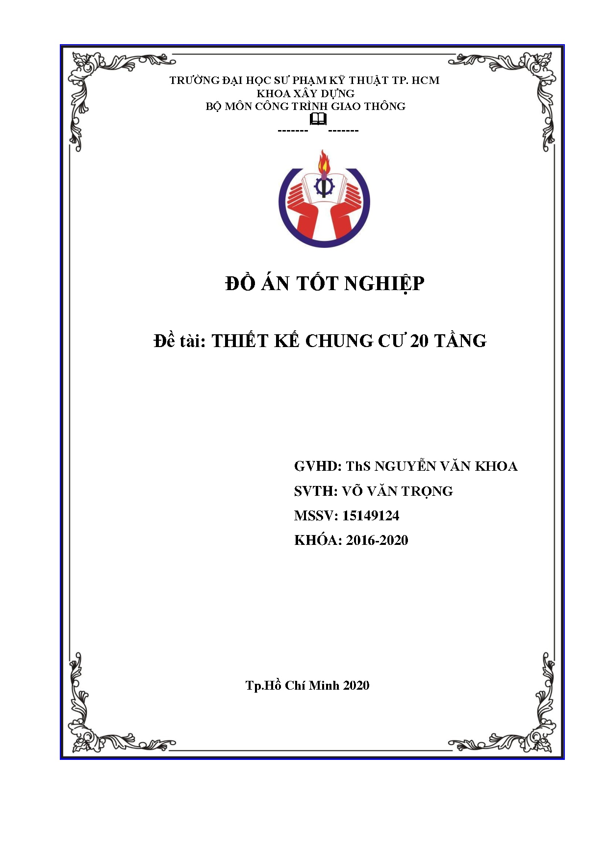 Đồ án tốt nghiệp - Thiết kế chung cư 20 tầng