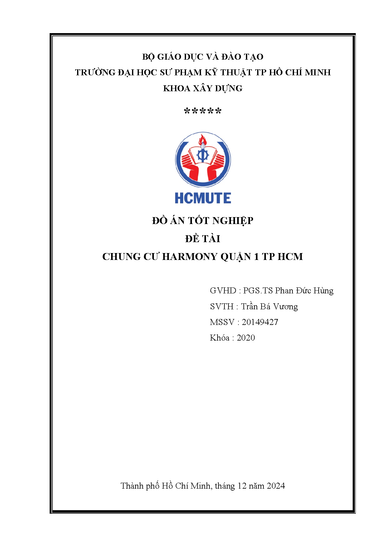 Đồ án tốt nghiệp - Chung cư Harmony Quận 1 TP HCM