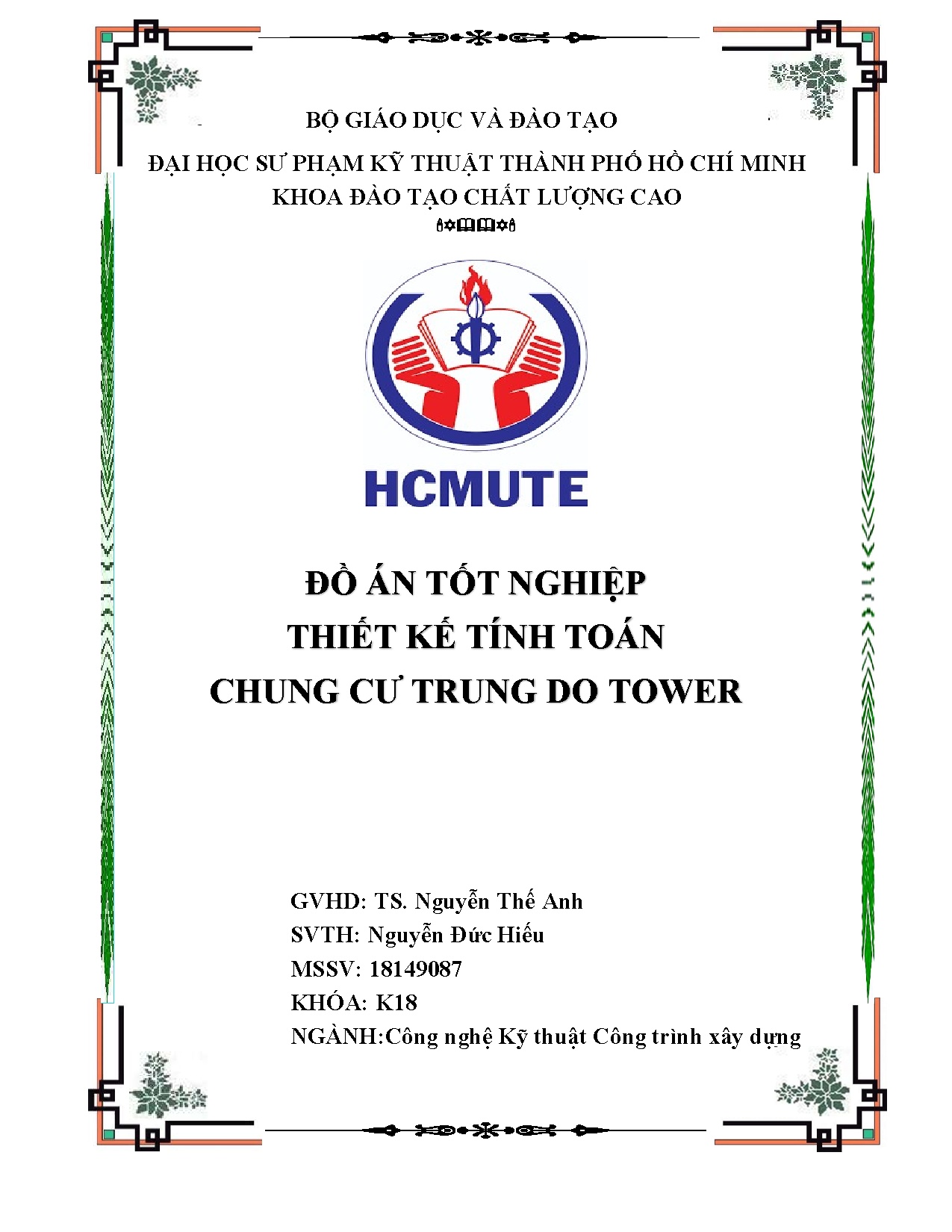 Đồ án tốt nghiệp - Thiết kế tính toán chung cư Trung Do Tower