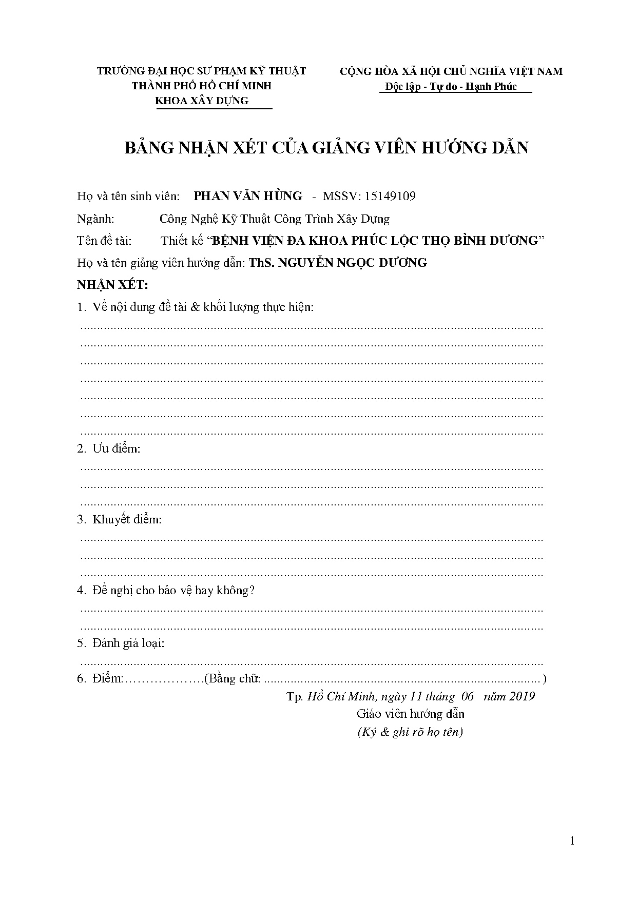 Đồ án tốt nghiệp - Bệnh viện đa khoa Phúc Lộc Thọ Bình Dương