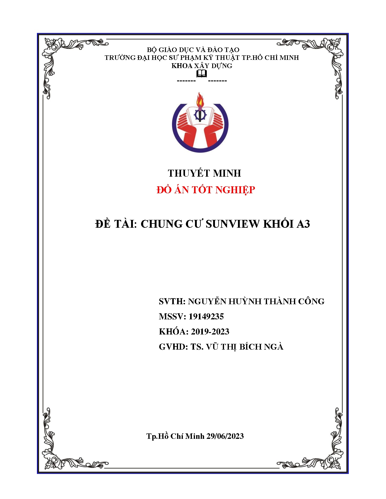Đồ án tốt nghiệp - Chung cư Sunview khối A3