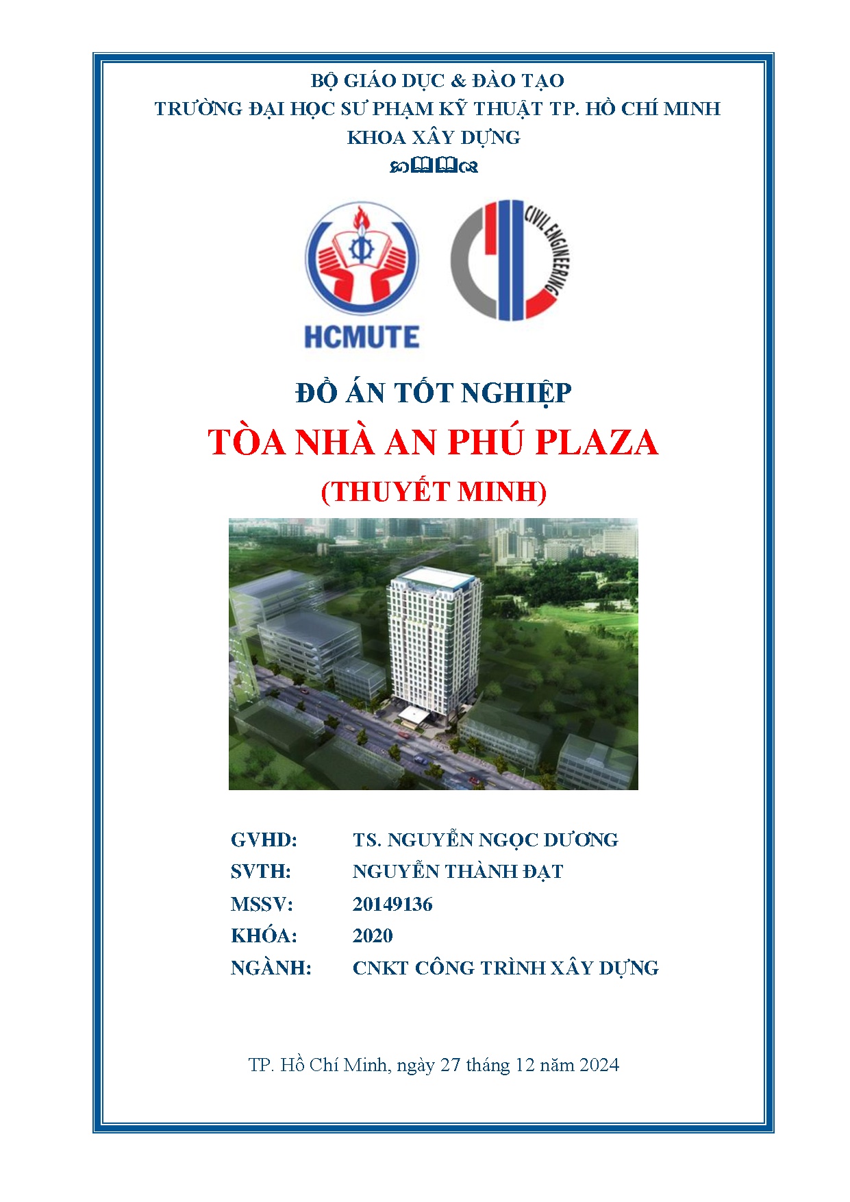 Đồ án tốt nghiệp - Tòa nhà An Phú Plaza (Thuyết minh)