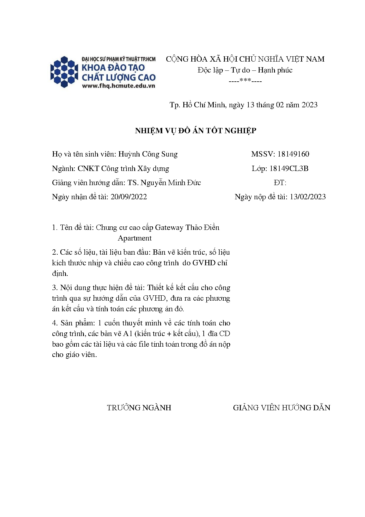 Đồ án tốt nghiệp - Chung cư Gateway Thảo Điền