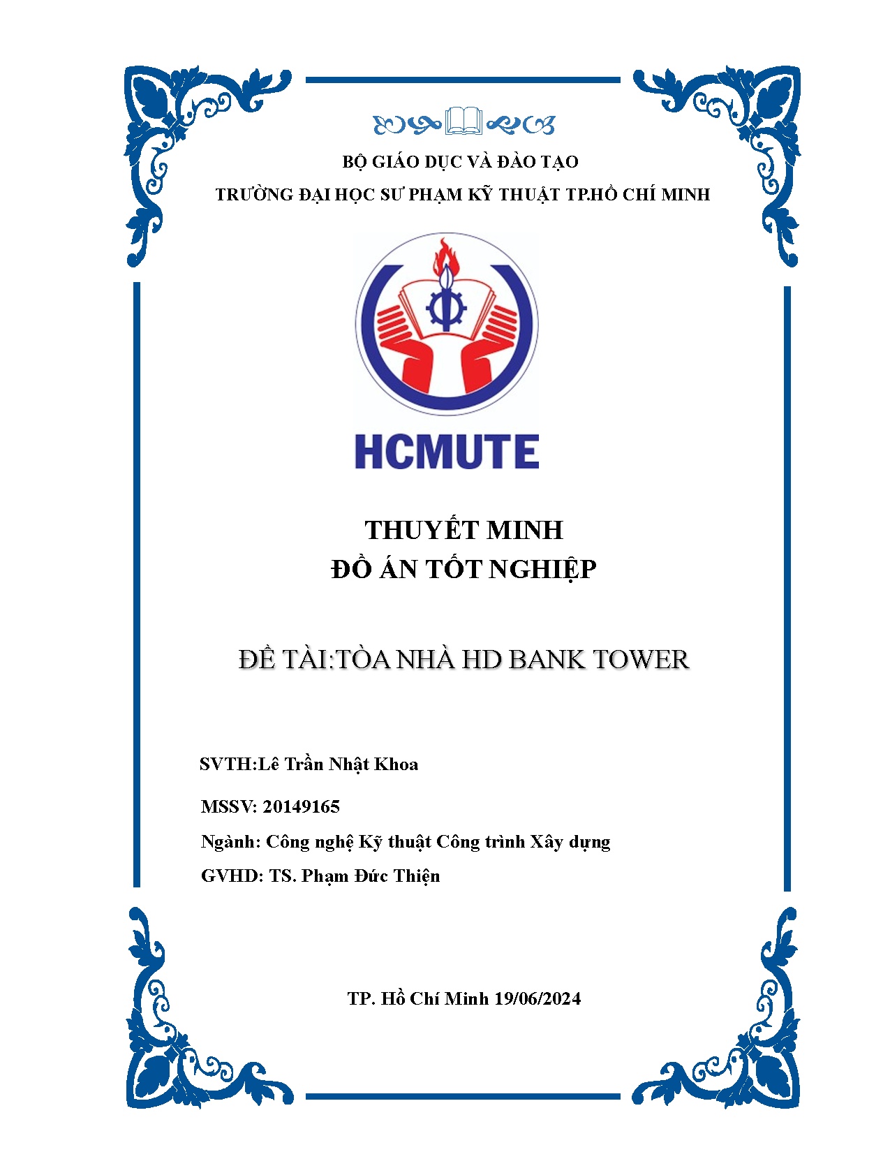 Đồ án tốt nghiệp - Tòa nhà HD Bank Tower