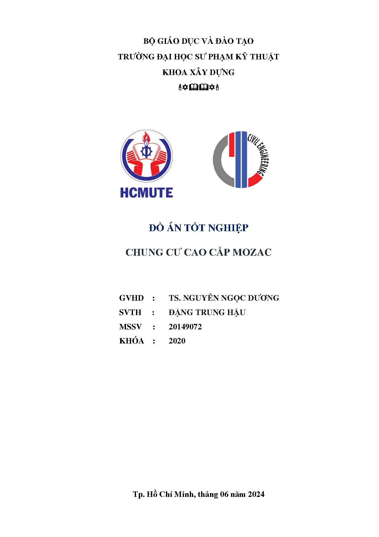 Đồ án tốt nghiệp - Chung cư cao cấp Mozac