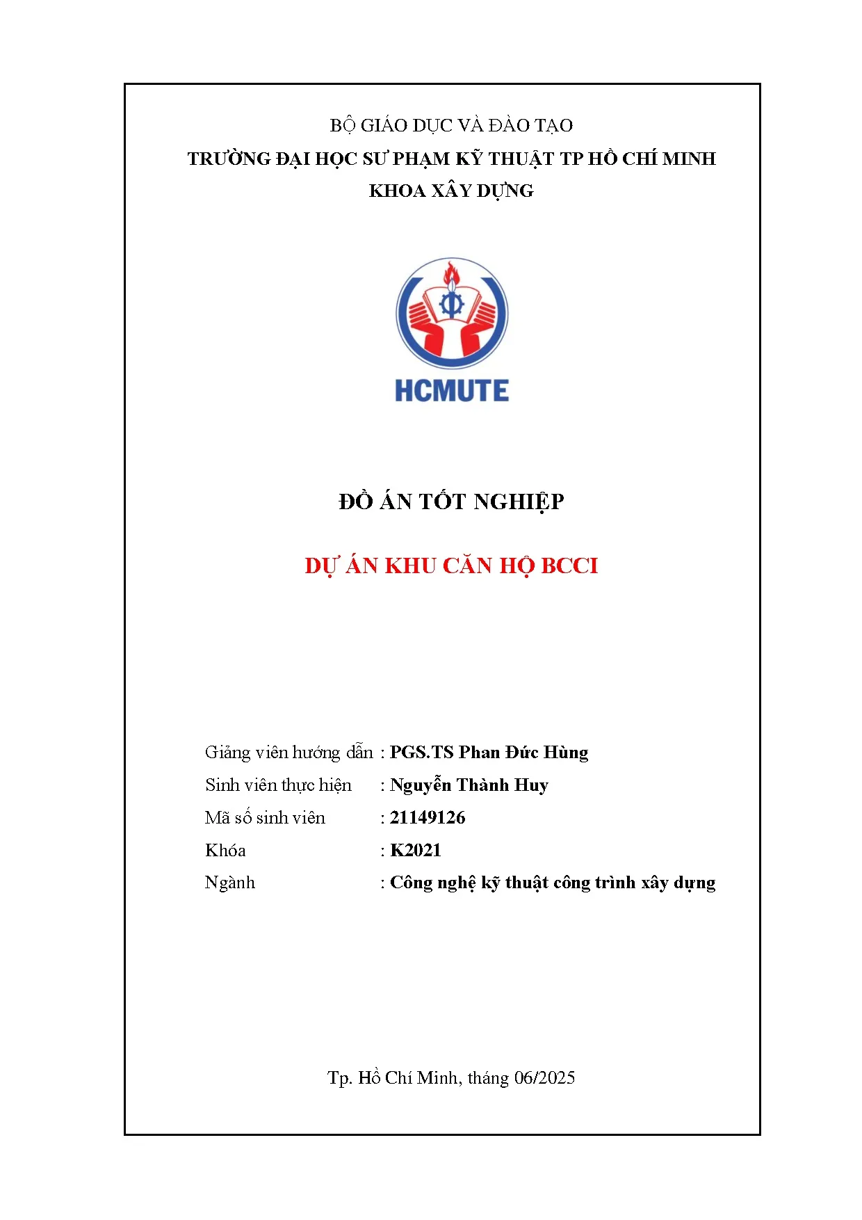 Đồ án tốt nghiệp - Dự án khu căn hộ BCCI