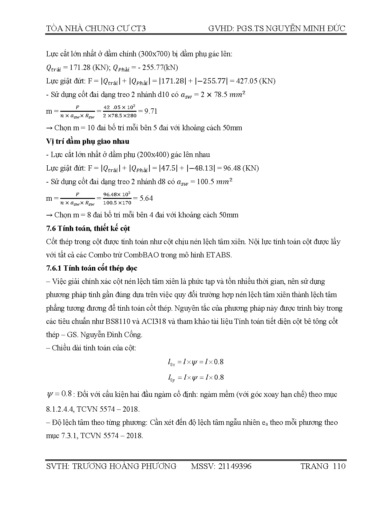 Đồ án tốt nghiệp - Nhà ở Chung cư cao tầng CT3 - Trang 114