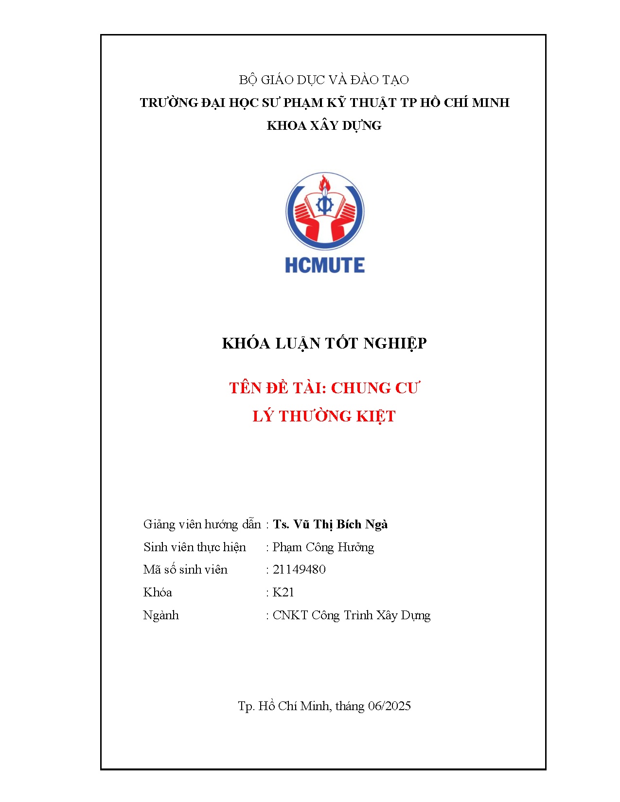 Đồ án tốt nghiệp - Chung cư Lý Thường Kiệt