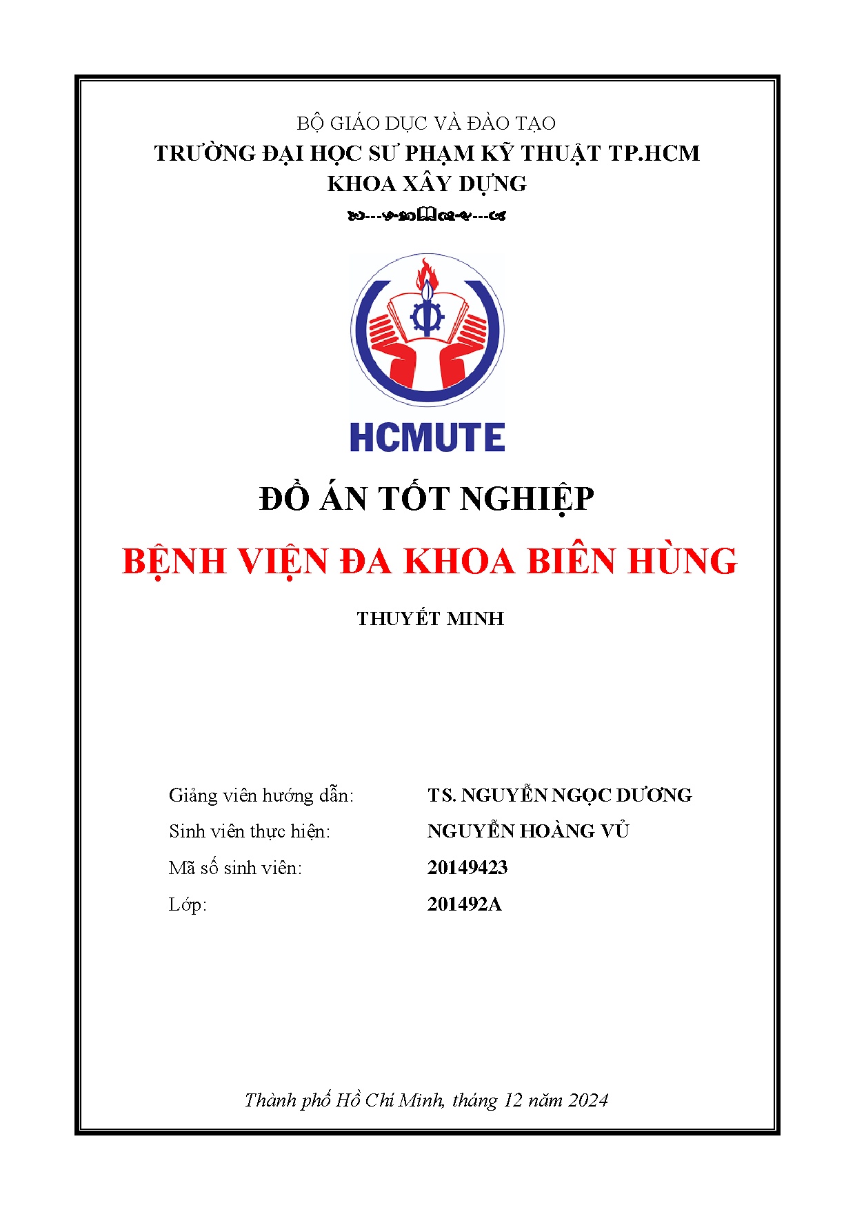 Đồ án tốt nghiệp - Bệnh viện Đa khoa Biên Hùng