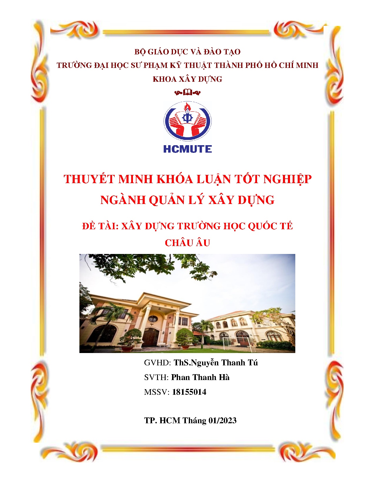 Đồ án tốt nghiệp - Xây dựng Trường học Quốc tế Châu Âu