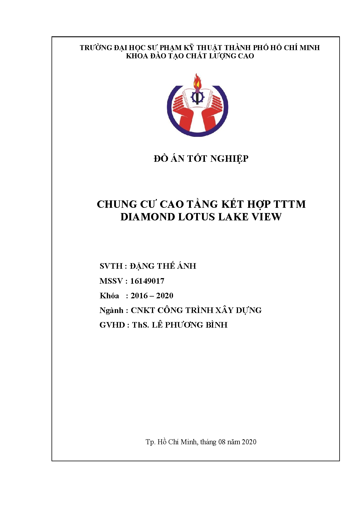 Đồ án tốt nghiệp - Chung cư cao tầng kết hợp TTTM Diamond Lotus Lake View