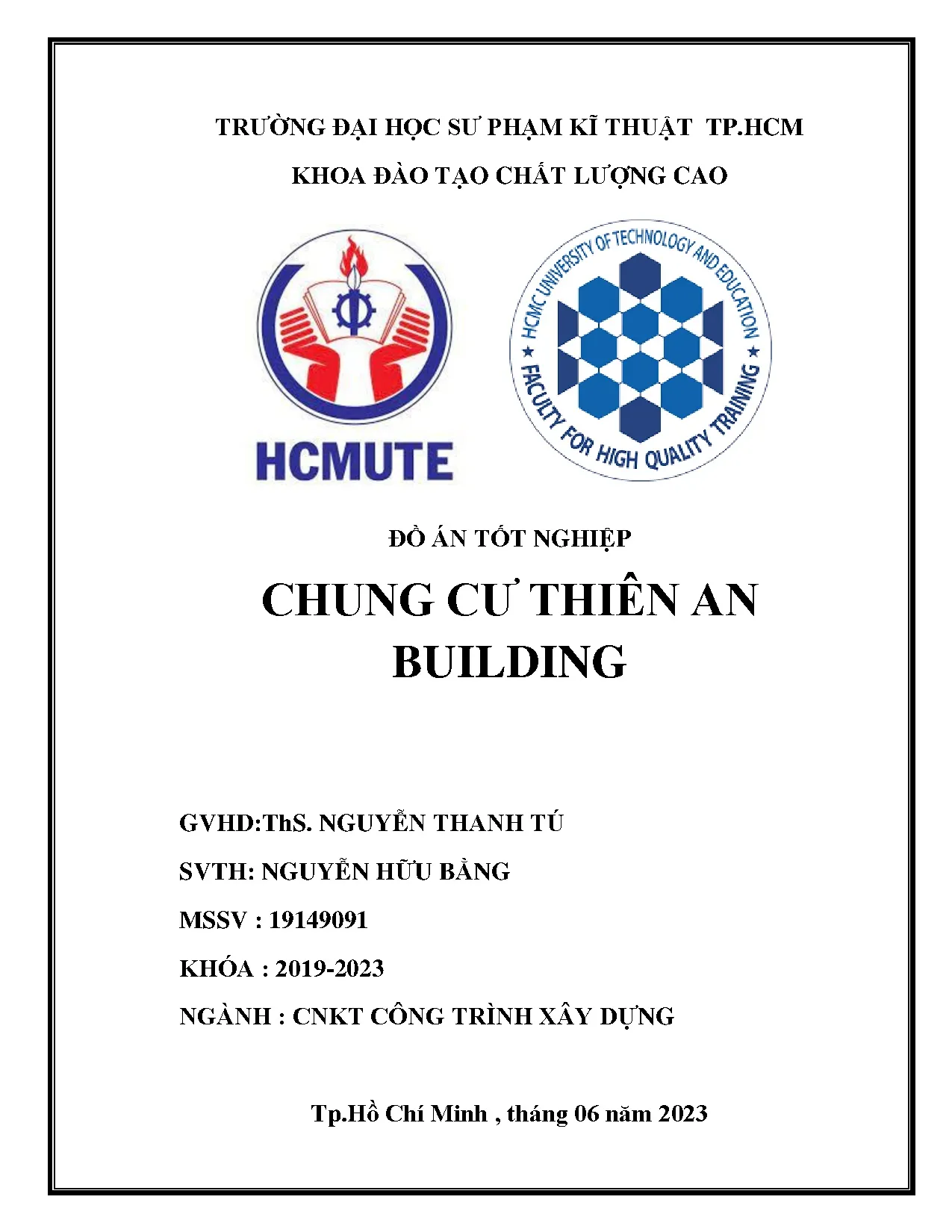 Đồ án tốt nghiệp - Chung cư Thiên An Building