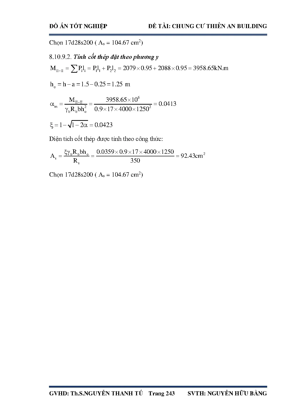 Đồ án tốt nghiệp - Chung cư Thiên An Building - Trang 244