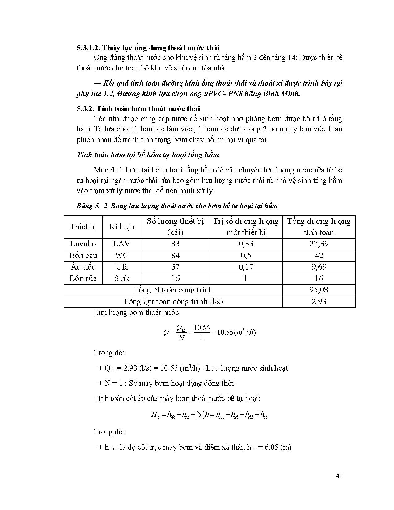 Đồ án tốt nghiệp - Thiết kế hệ thống cấp thoát nước Văn phòng Thành ủy TP. Hồ Chí Minh - Trang 44