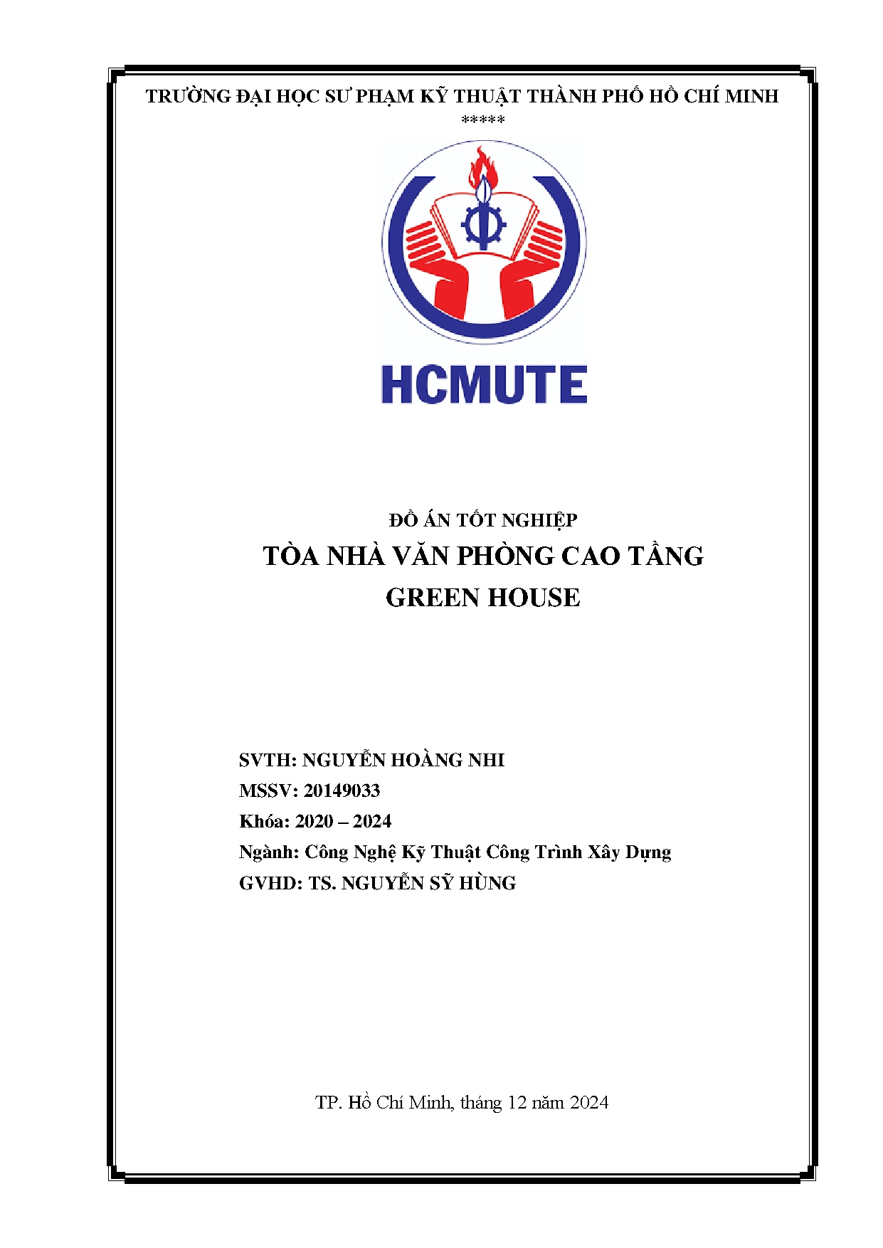 Đồ án tốt nghiệp - Tòa nhà văn phòng cao tầng Green House