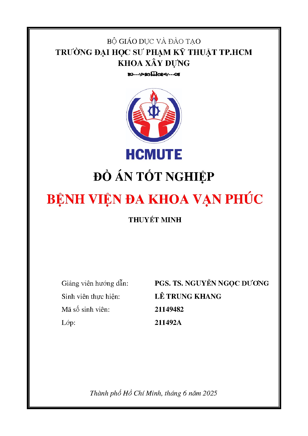 Đồ án tốt nghiệp - Bệnh viện đa khoa Vạn Phúc