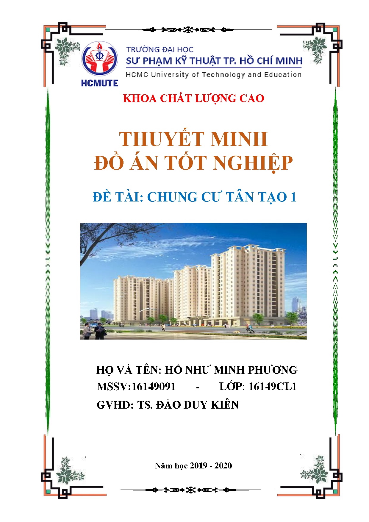 Đồ án tốt nghiệp - Chung cư Tân Tạo 1