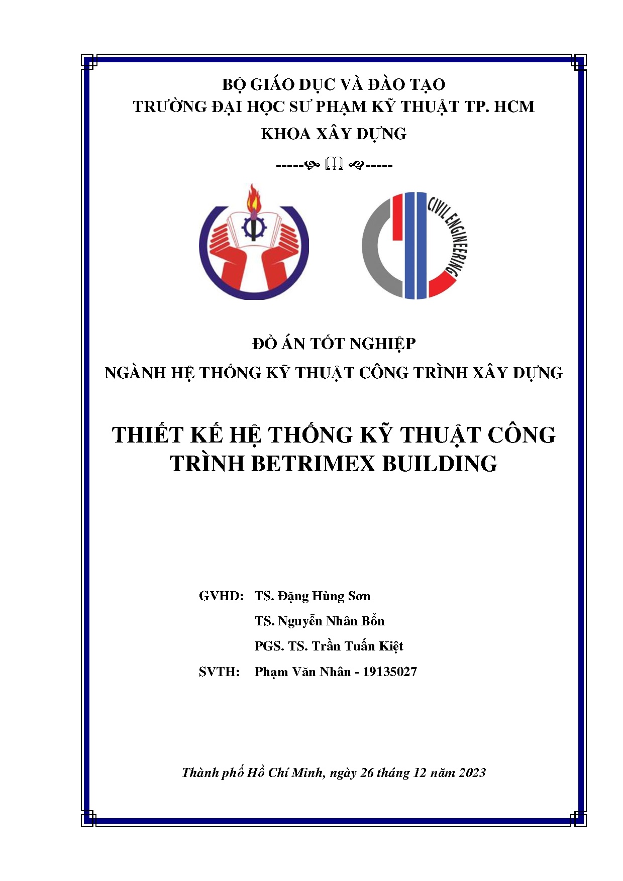 Đồ án tốt nghiệp - Thiết kế hệ thống kỹ thuật công trình Betrimex building