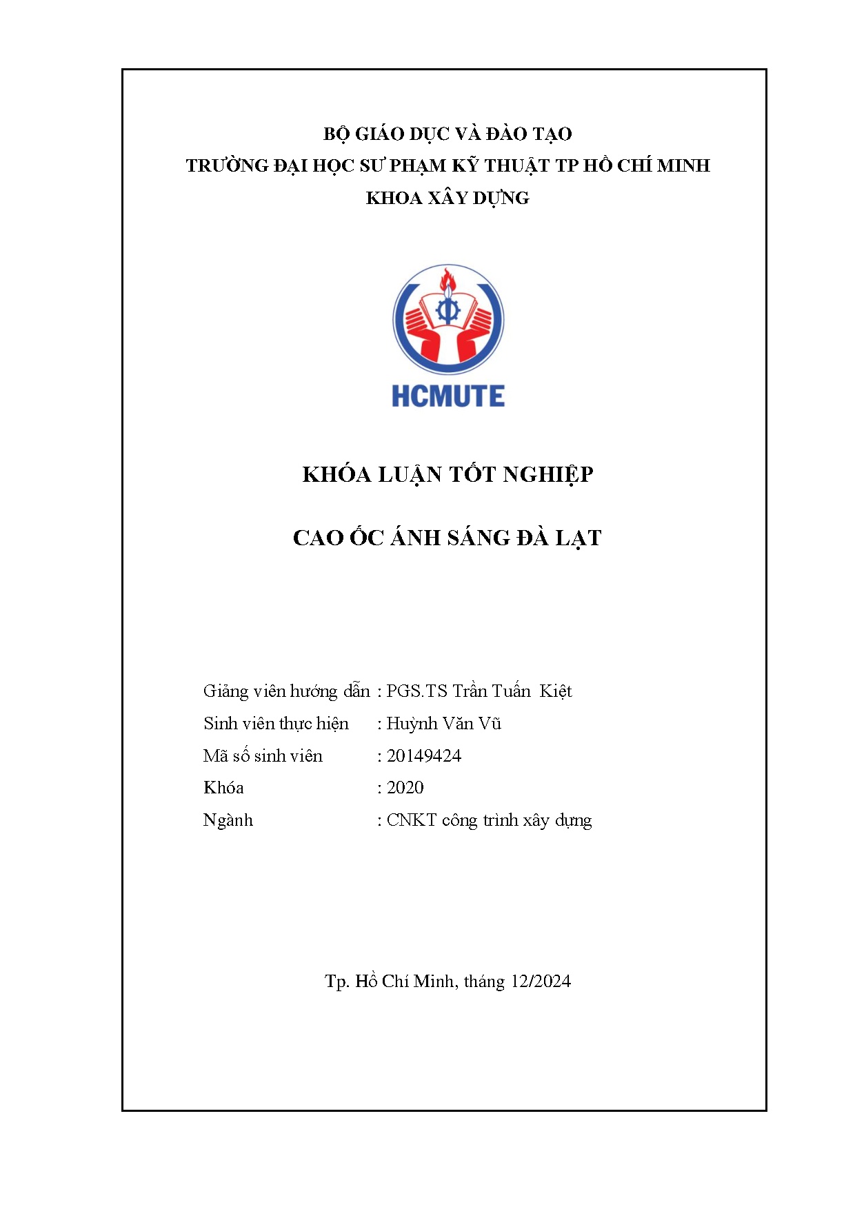 Đồ án tốt nghiệp - Cao ốc ánh sáng Đà Lạt