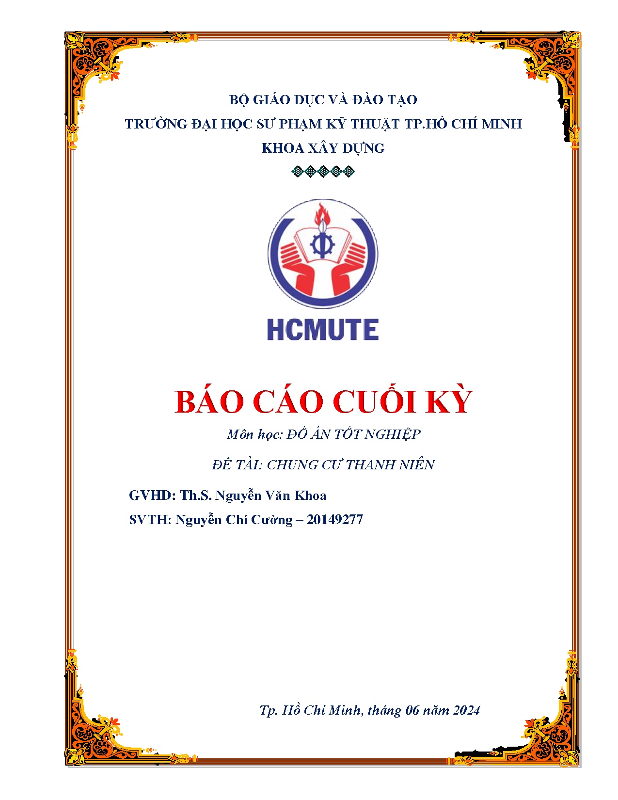 Đồ án tốt nghiệp - Chung cư Thanh Niên