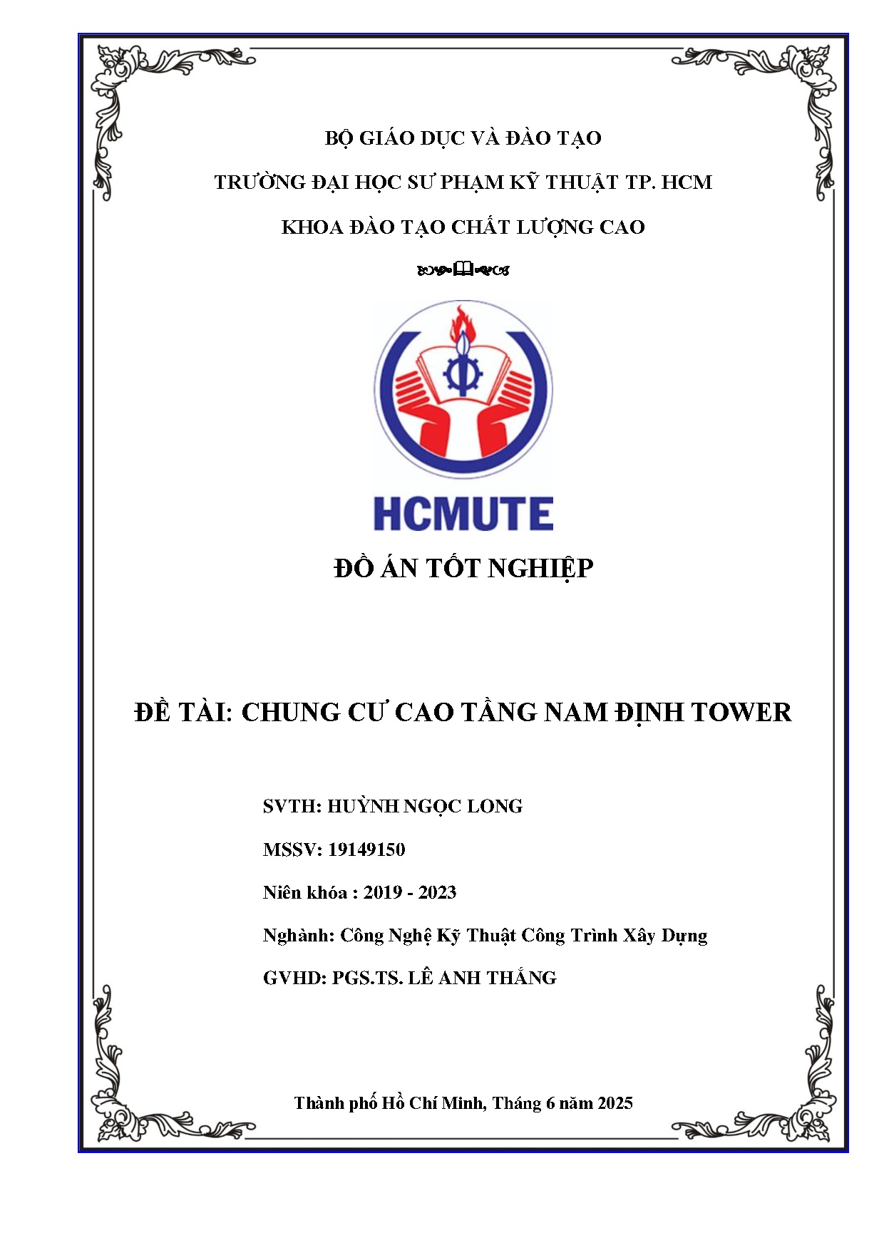 Đồ án tốt nghiệp - Chung cư cao tầng Nam Định Tower