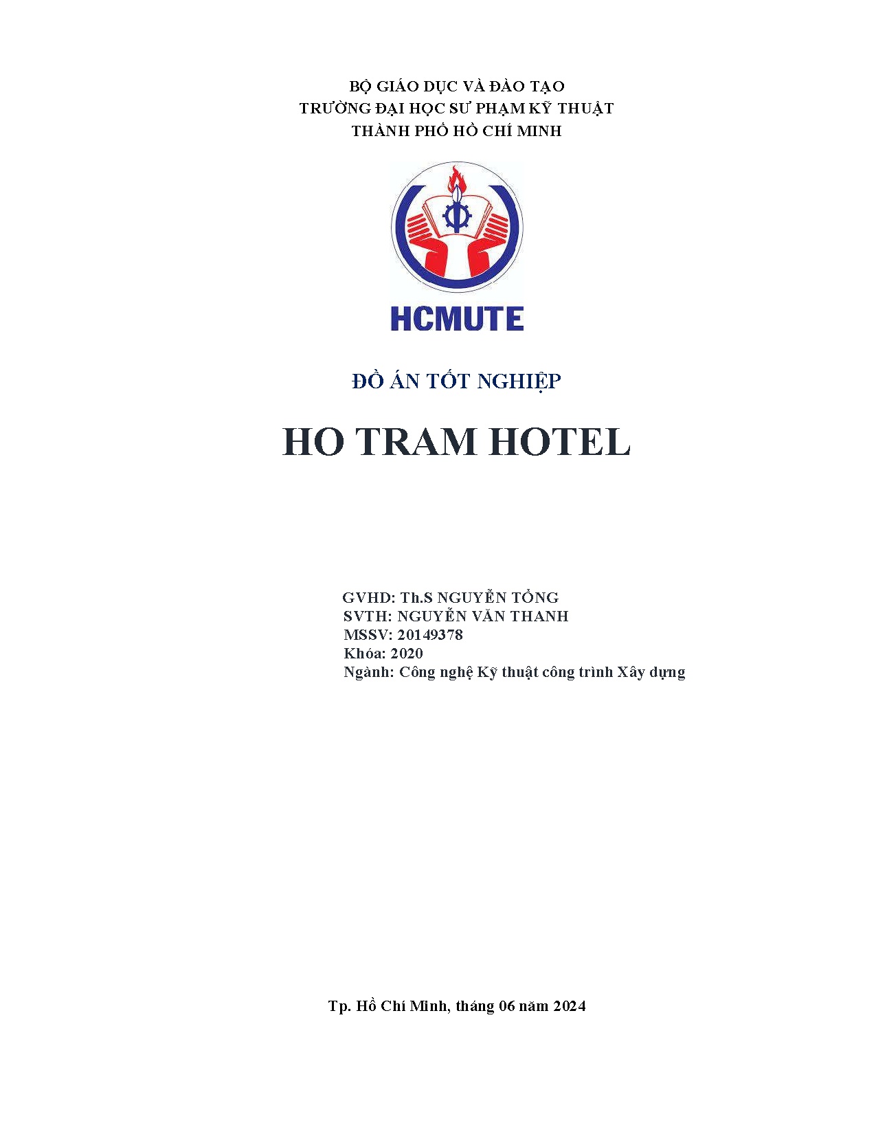 Đồ án tốt nghiệp - Ho Tram hotel